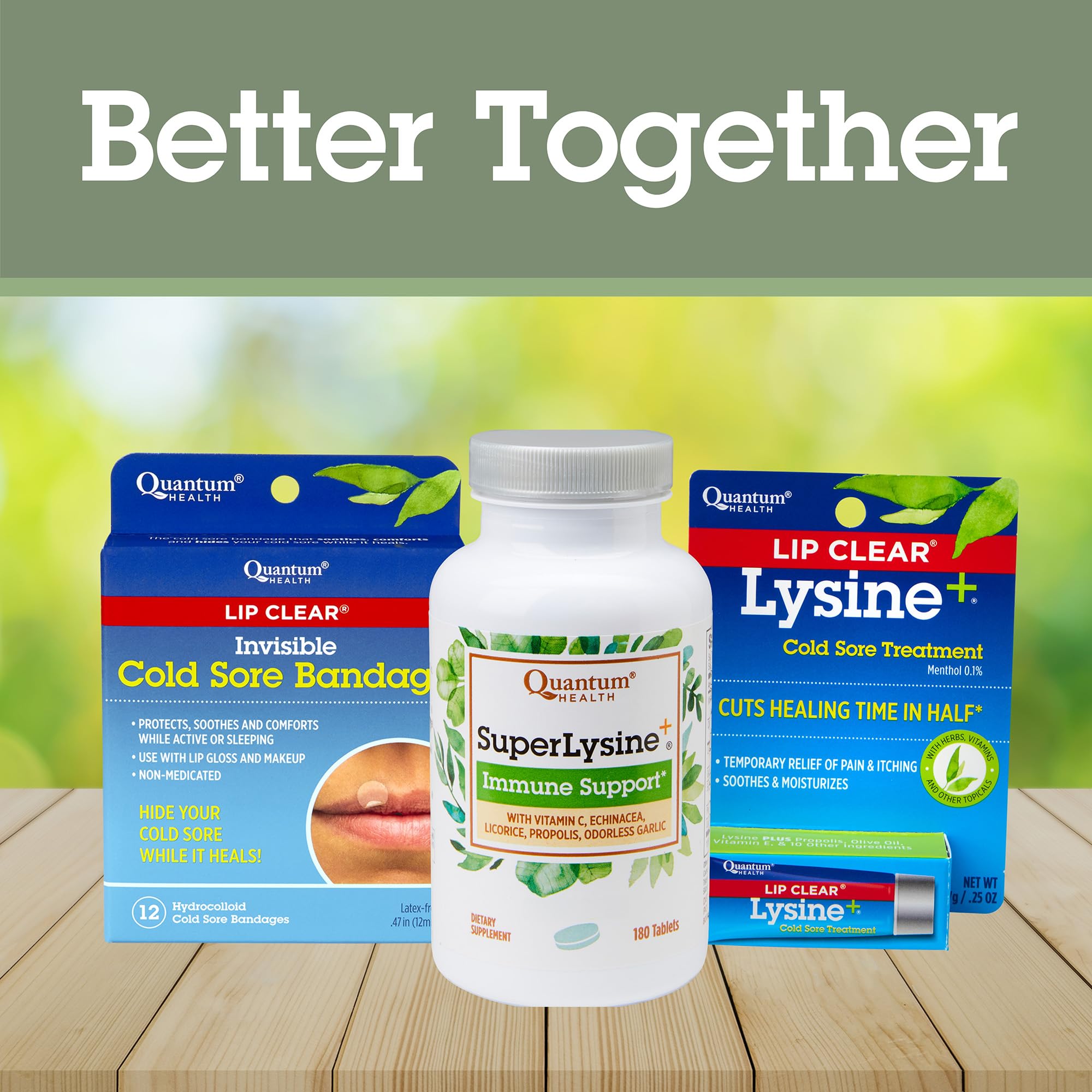 Quantum Health Super Lysine+ / Advanced Formula Lysine+ Immune Support with Vitamin C, Echinacea, Licorice, Propolis, Odorless Garlic