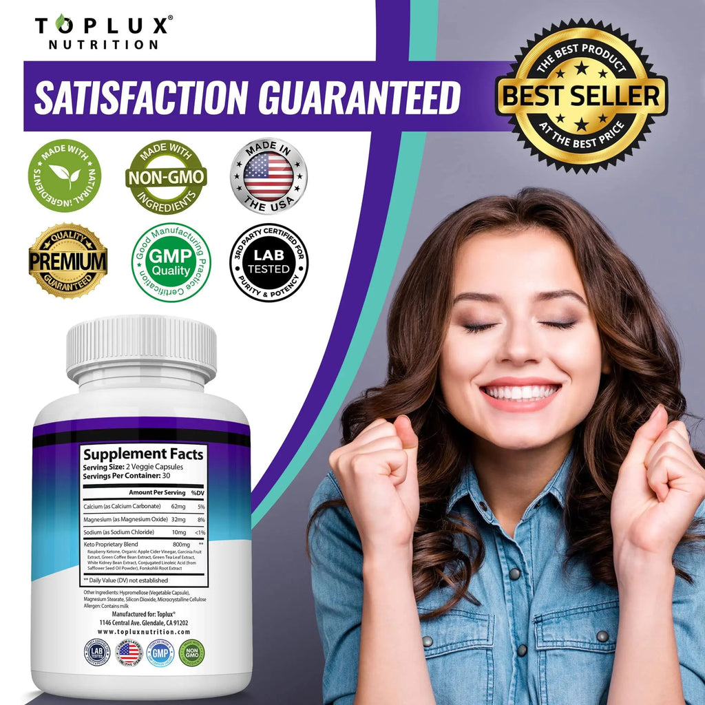Toplux Keto Pills Ketosis Diet - Natural Ketosis Using Ketone & Ketogenic Diet, Support Toplux Au supplements