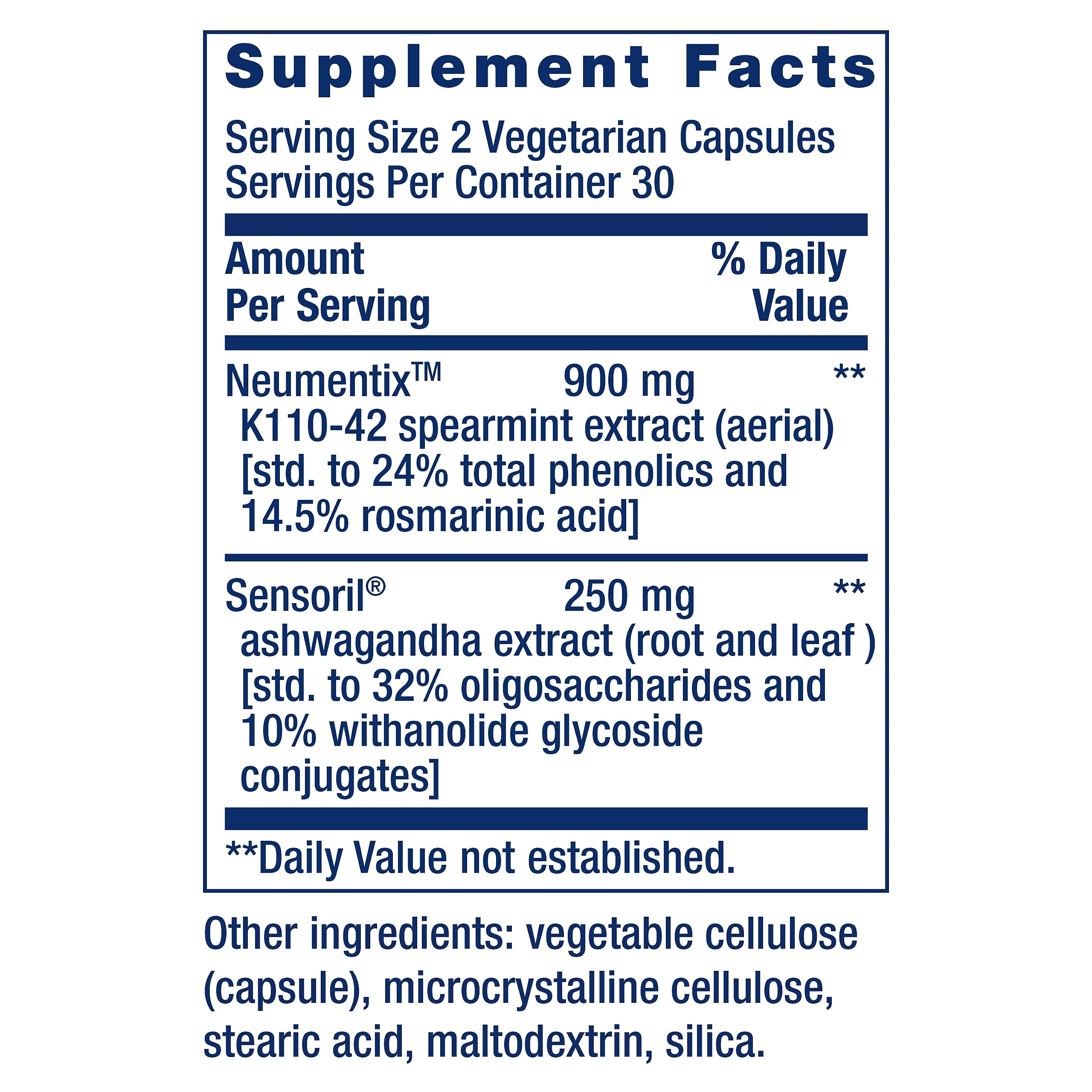 Life Extension Ashwagandha Plus Calm & Focus, ashwagandha Extract, Spearmint Extract, Focus, Attention, Relaxation, Advanced Formula, 60 Vegetarian Capsules Life Extension Au supplements