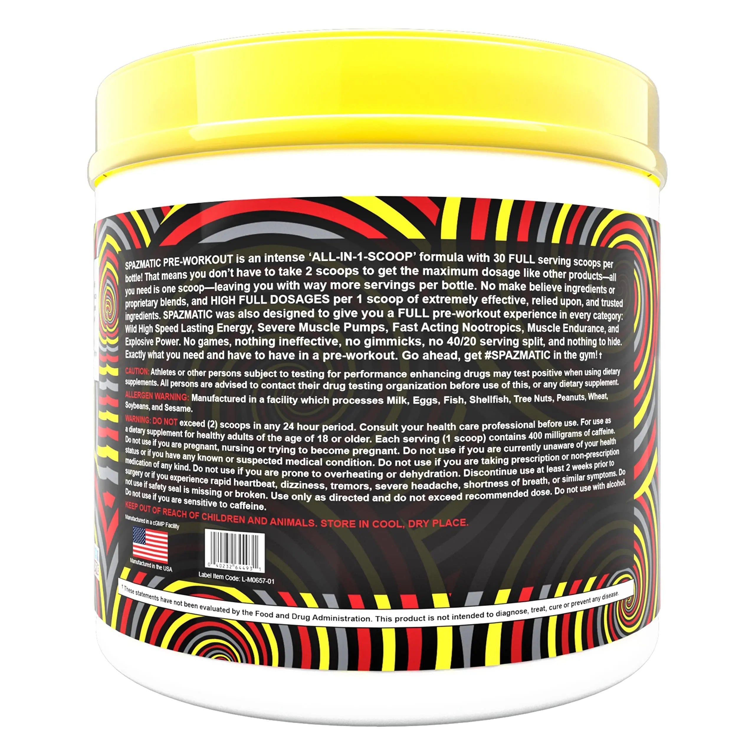 Spazmatic Pre-Workout Powder - 400mgs Caffeine - 6 Grams Pure Citrulline for Muscle TIM MURIELLO'S SPAZMATIC PRE-WORKOUT DRINK Au supplements