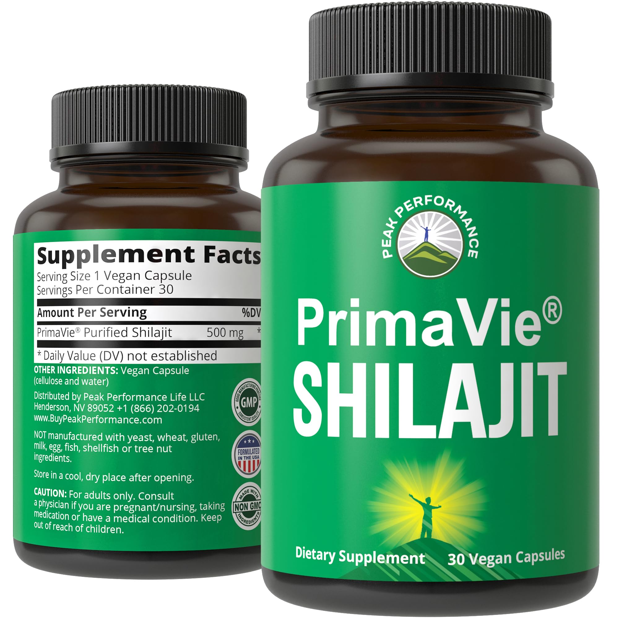 PrimaVie Purified Shilajit Capsules Made with Pure Shilajit Powder. Clinically Tested Natural Supplement with 40+ Trace Minerals, Fulvic Acid. Tablets Support Mitochondria + Brain Function Peak Performance Au supplements