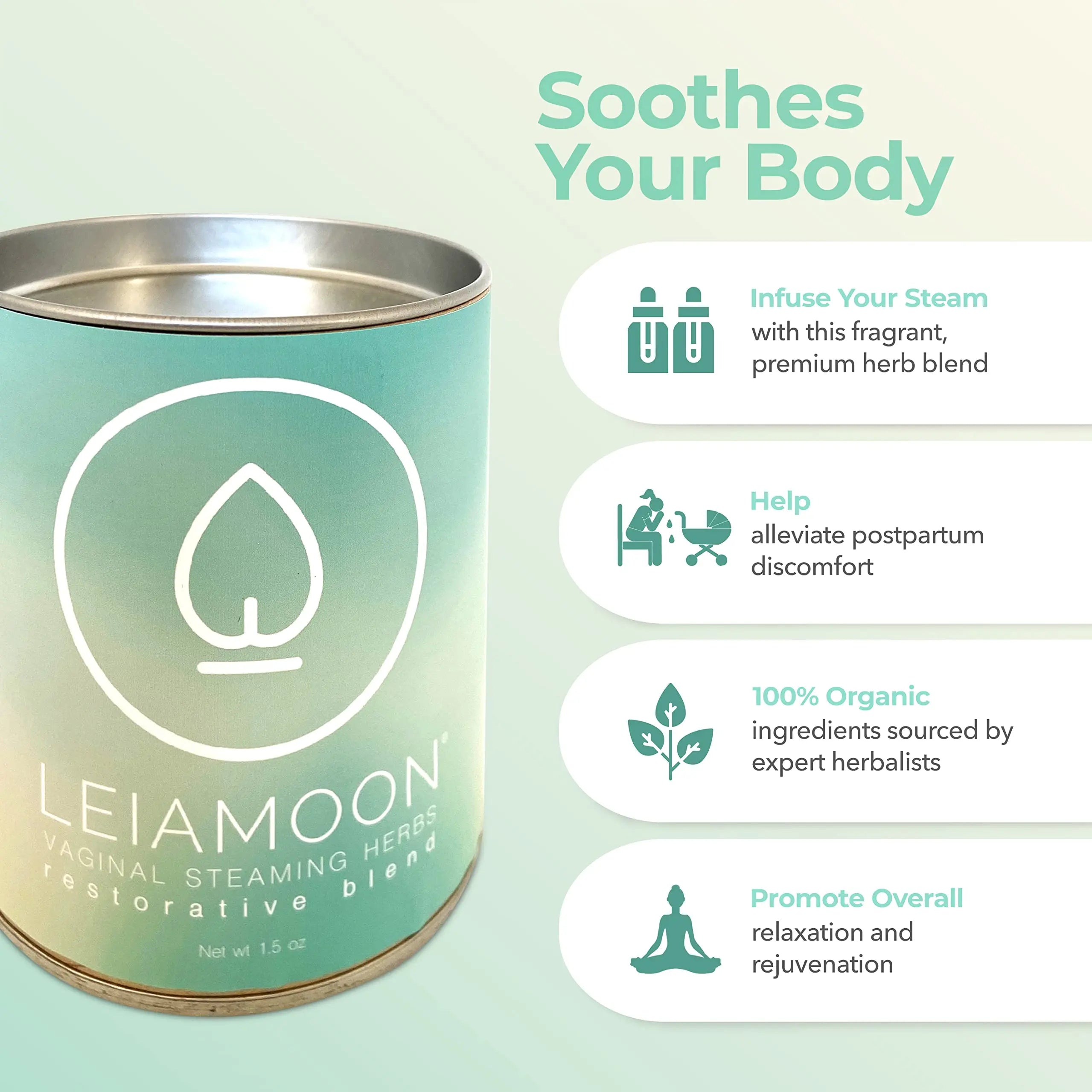 Leiamoon - Vaginal Steam Herbs Blends V Steam Kit for Cleansing, Regulating, and Balancing Leiamoon Au supplements