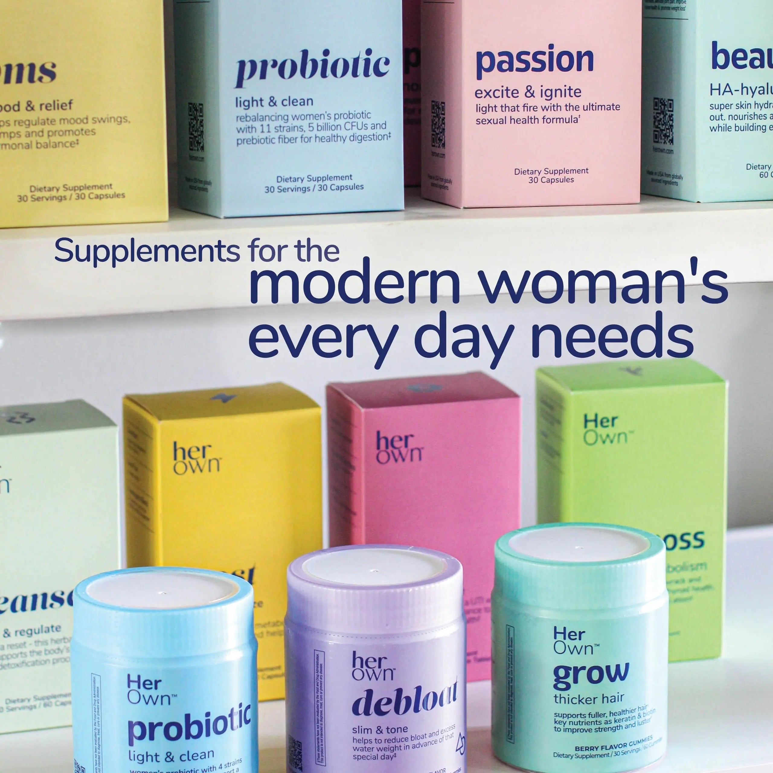 her own UTI, Helps Restore pH Balance, Supports Vaginal Flora and Balance, Promotes Urinary Health, 7 Strain Probiotic Blend, Shelf Stable, Gluten and Soy Free, Vegan, 30 Capsules, 30 Servings her own Au supplements