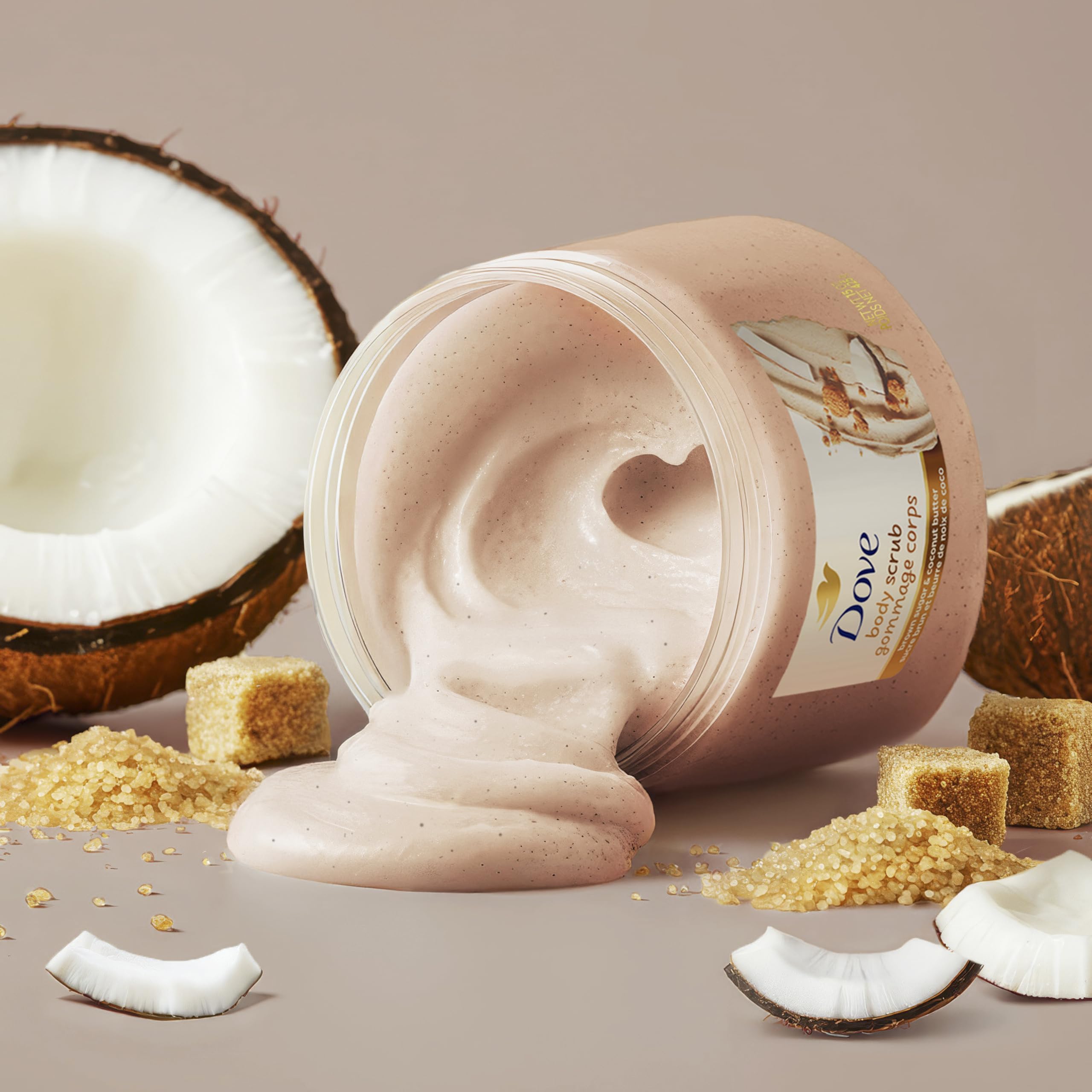 Dove Brown Sugar and Coconut Butter Body Scrub Exfoliates and Deeply Nourishes for Smooth, Radiant Skin 15 oz