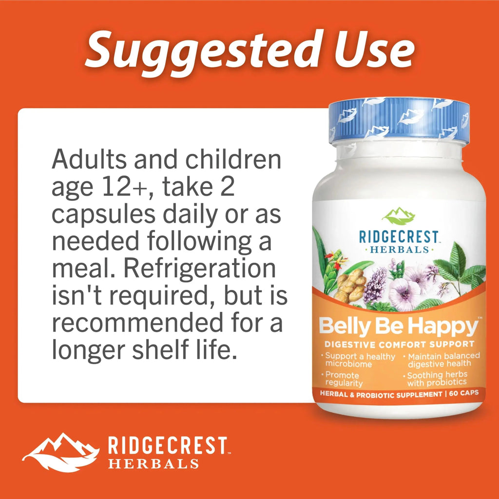RidgeCrest Herbals Belly Be Happy - 60 Capsules - Digestive Comfort Support - Non-GMO RidgeCrest Herbals Au supplements