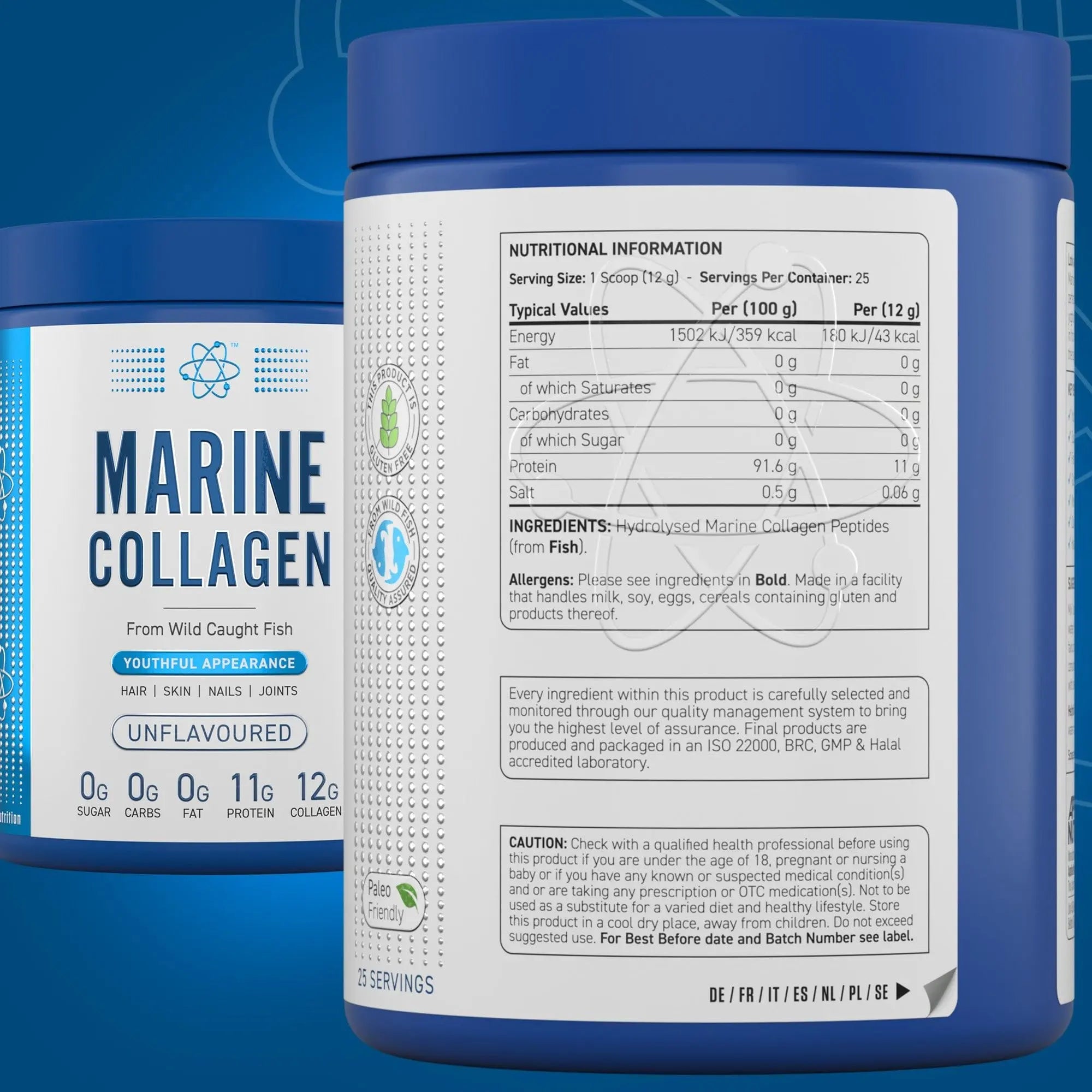 Applied Nutrition Marine Collagen Powder - Hydrolysed Collagen Protein, Healthy Skin, Hair, Nails Applied Nutrition Au supplements