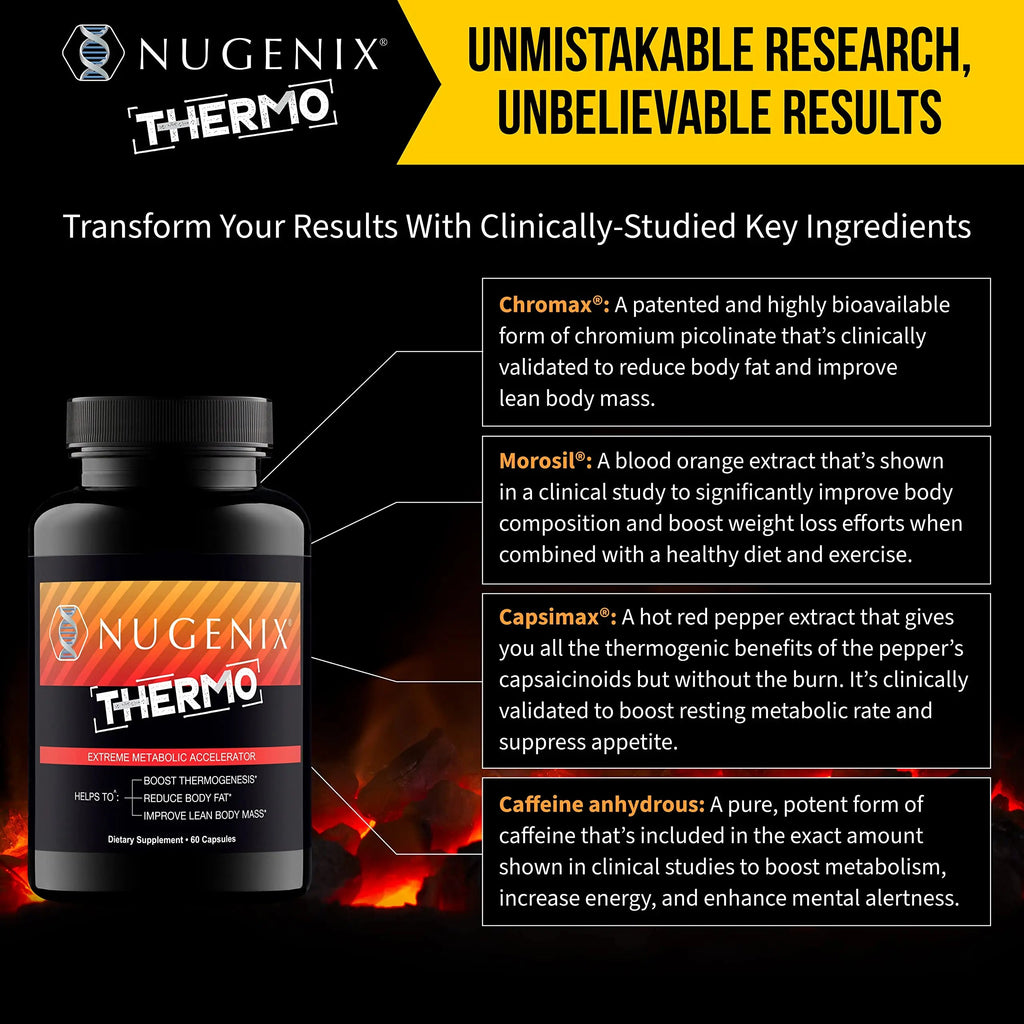 Nugenix Thermo - Thermogenic Fat Supplement Pills for Men, Extreme Metabolic Accelerator, 60 Count Nugenix Au supplements