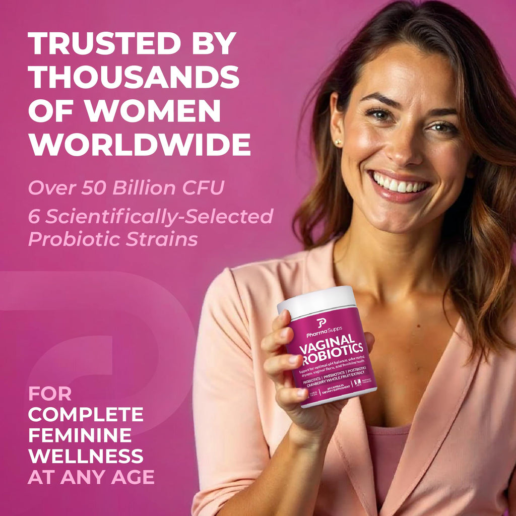 Women’s Probiotic for Vaginal Health | 50 Billion CFU with Probiotics, Prebiotic, Postbiotics & Cranberry for pH Balance, UTI Support, Yeast, Gut Health, Odor, Dryness & Feminine Comfort PharmaSupps Au supplements