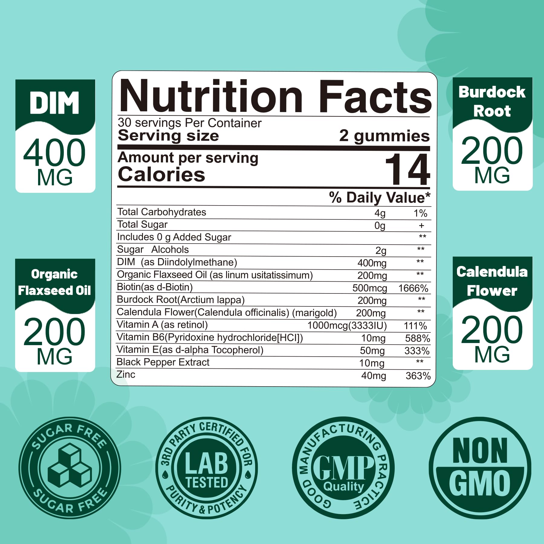 DIM Supplement Women 400mg, Estrogen Supplement for Women, Sugar Free DIM Gummies for Men & Women w/ Biotin, Flaxseed Oil, Burdock, Calendula, BioPerine for Hormone Balance, Menopause & Prostate 60Cts EnvyDeal Au supplements