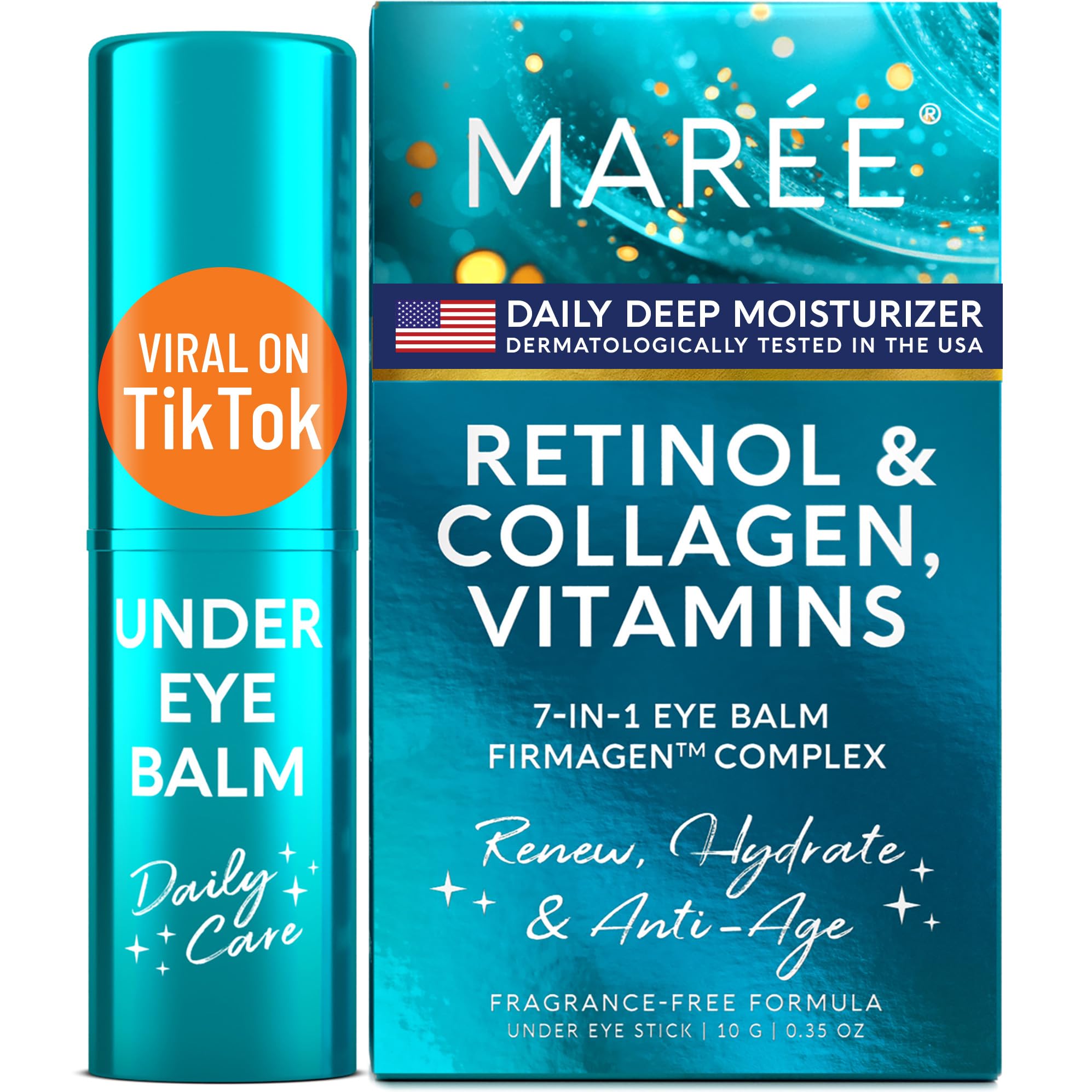 MAREE Under Eye Balm Stick with Retinol & Ceramide Complex – Facial Moisturizer for Dark Circles & Wrinkles