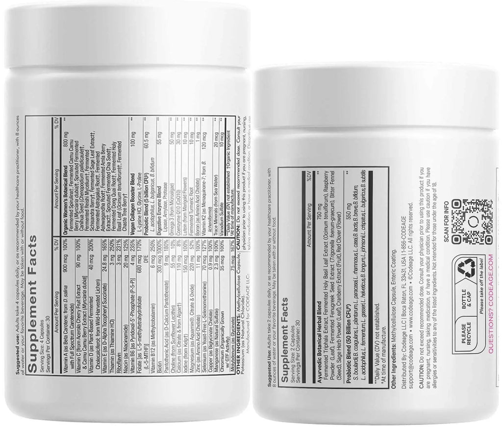 Codeage Women’s Multivitamin Bundle: Women’s Formula & Women’s Probiotic Daily Vitamins Codeage Au supplements