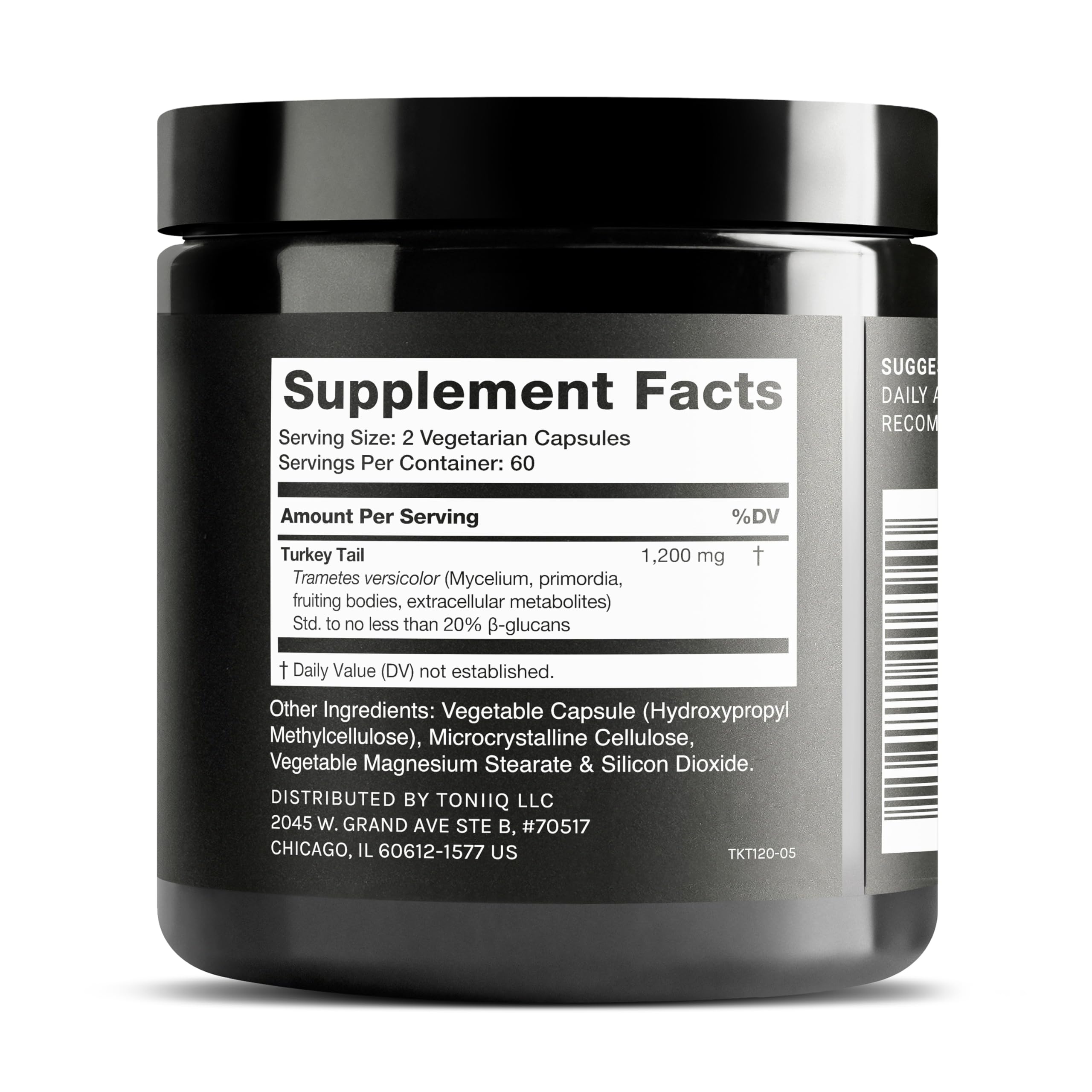 Toniiq Turkey Tail Mushroom Capsules - Ultra High Potency with 20% Beta Glucans - Highly Concentrated - Third-Party Lab Tested - 120 Capsules Toniiq Au supplements
