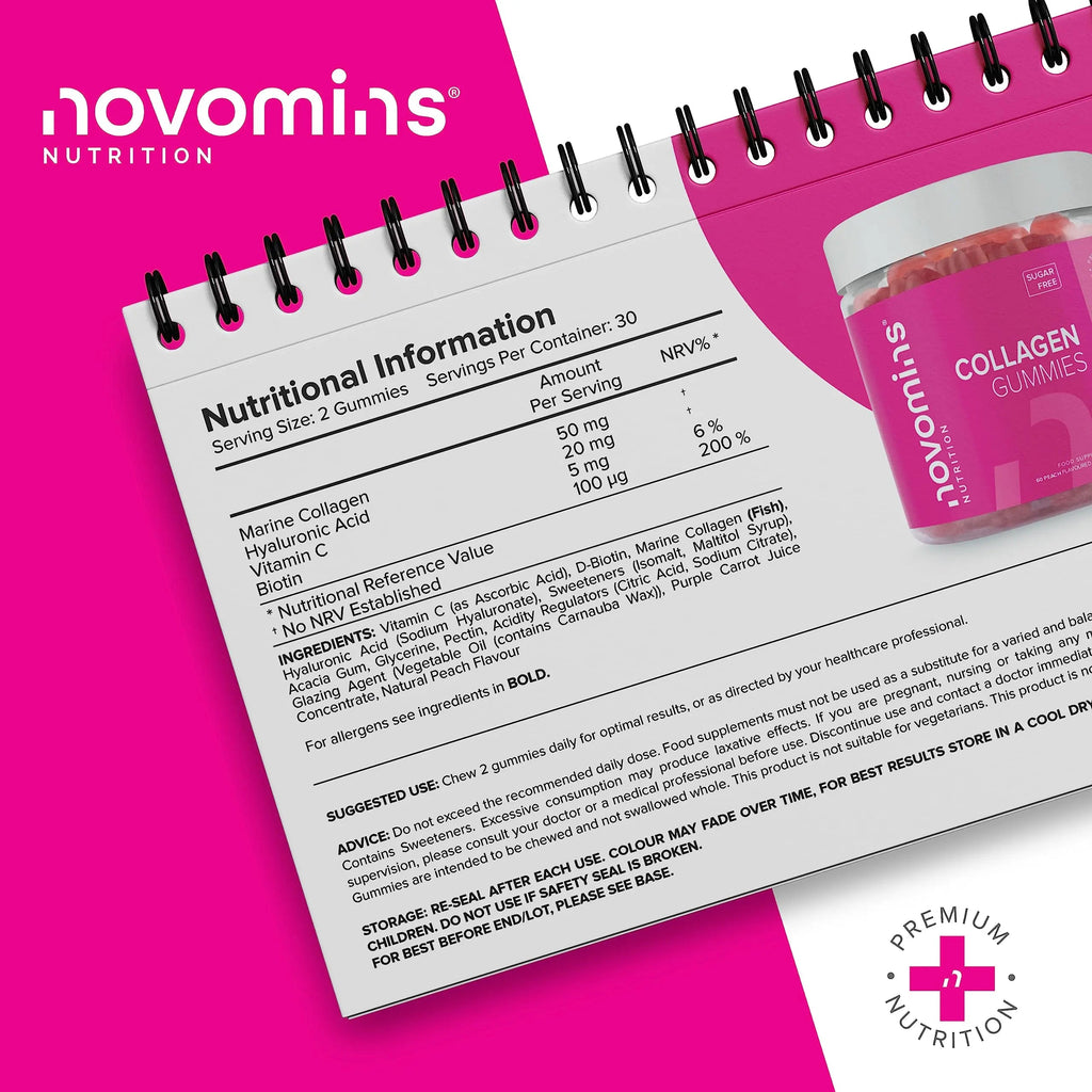 Collagen Gummies - Sugar Free Marine Collagen Gummies - Superior Type 1 Hydrolysed Collagen novomins Au supplements