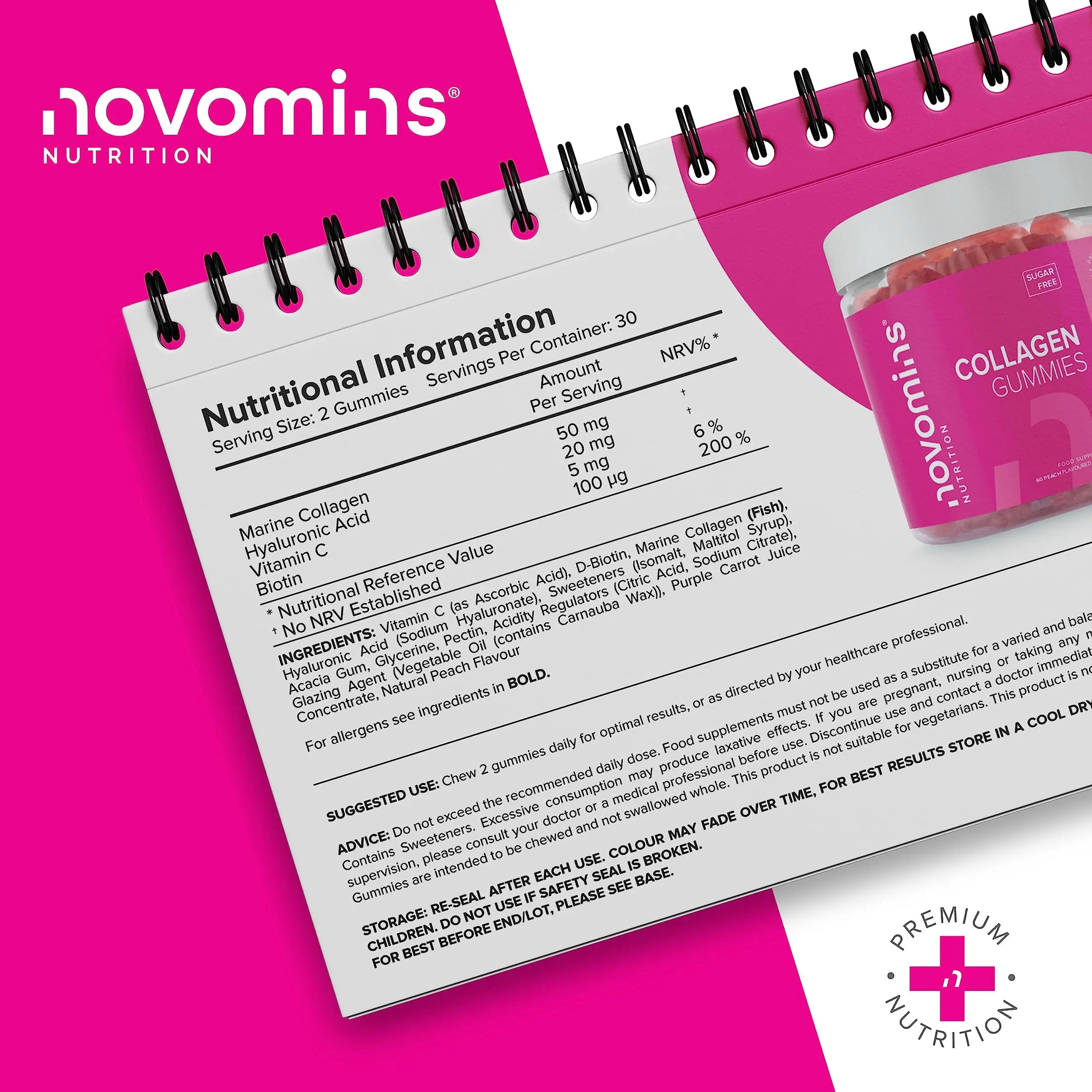 Collagen Gummies - Sugar Free Marine Collagen Gummies - Superior Type 1 Hydrolysed Collagen novomins Au supplements