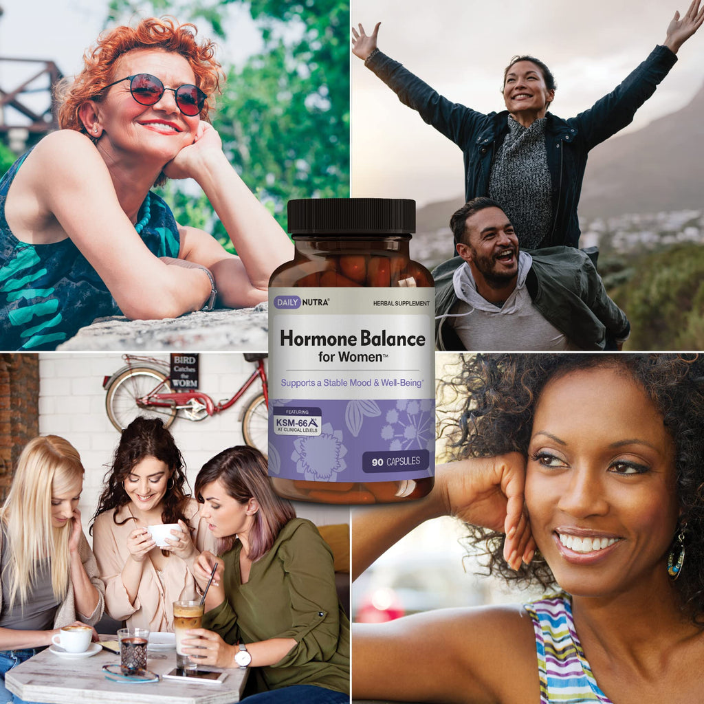 Hormone Balance for Women - Natural Mood Supplement - PMS Relief and Menopause Support | Featuring Clinically Studied KSM-66 Ashwagandha (90 Capsules) DailyNutra Au supplements