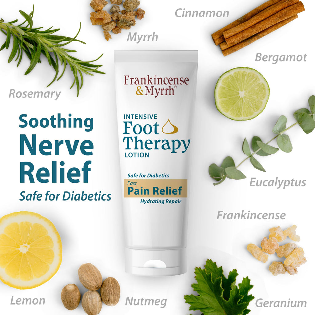 Frankincense & Myrrh Foot Pain Relief Cream - Intensive Foot Therapy Lotion - Diabetic Nerve Pain Relief Cream | Restless Leg Syndrome | Frankincense Essential Oil, 3 Ounce (1-Pack) FRANKINCENSE & MYRRH Au supplements