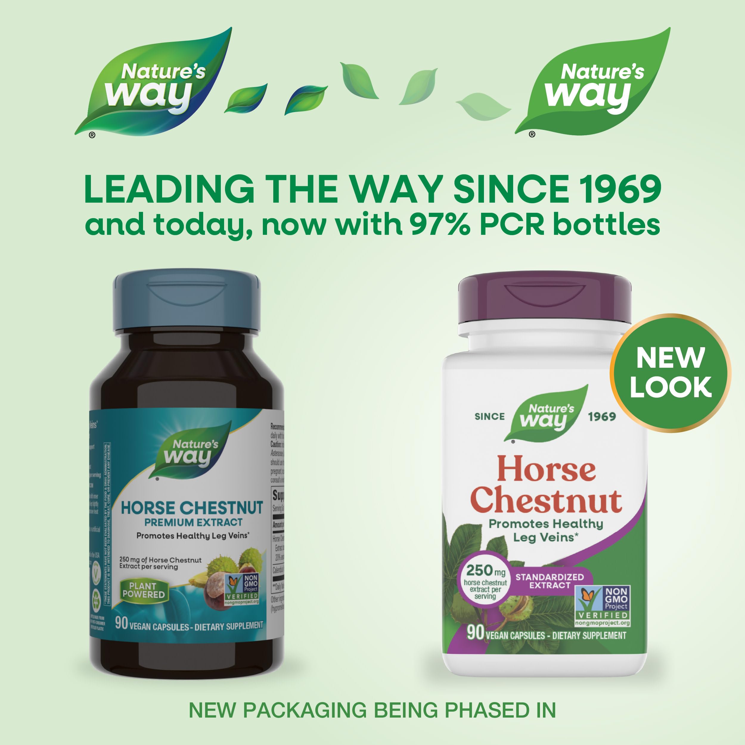 Nature's Way Horse Chestnut Extract, Premium Extract, Promotes Healthy Leg Veins*, 250 mg per Serving, Vegan