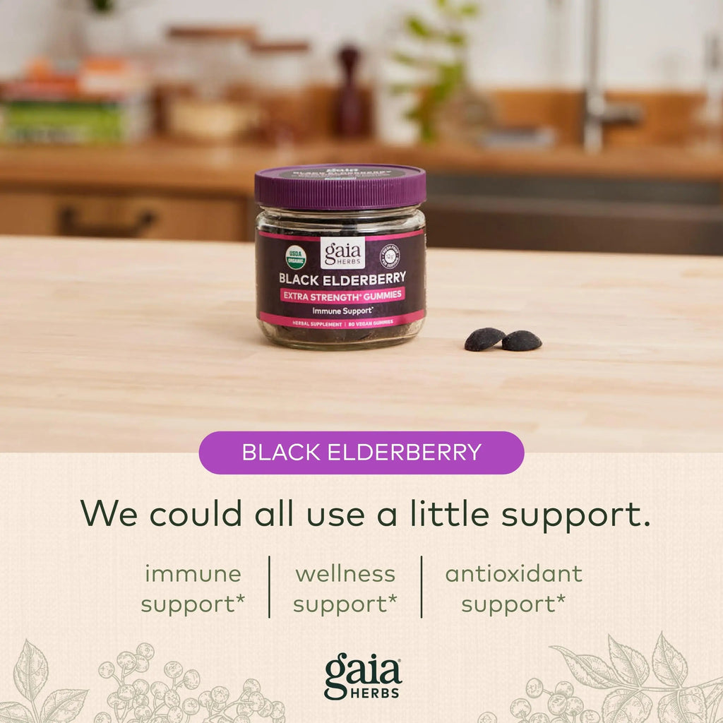 Gaia Herbs Black Elderberry (Sambucus Nigra) Extra Strength Gummies Gaia Herbs Au supplements