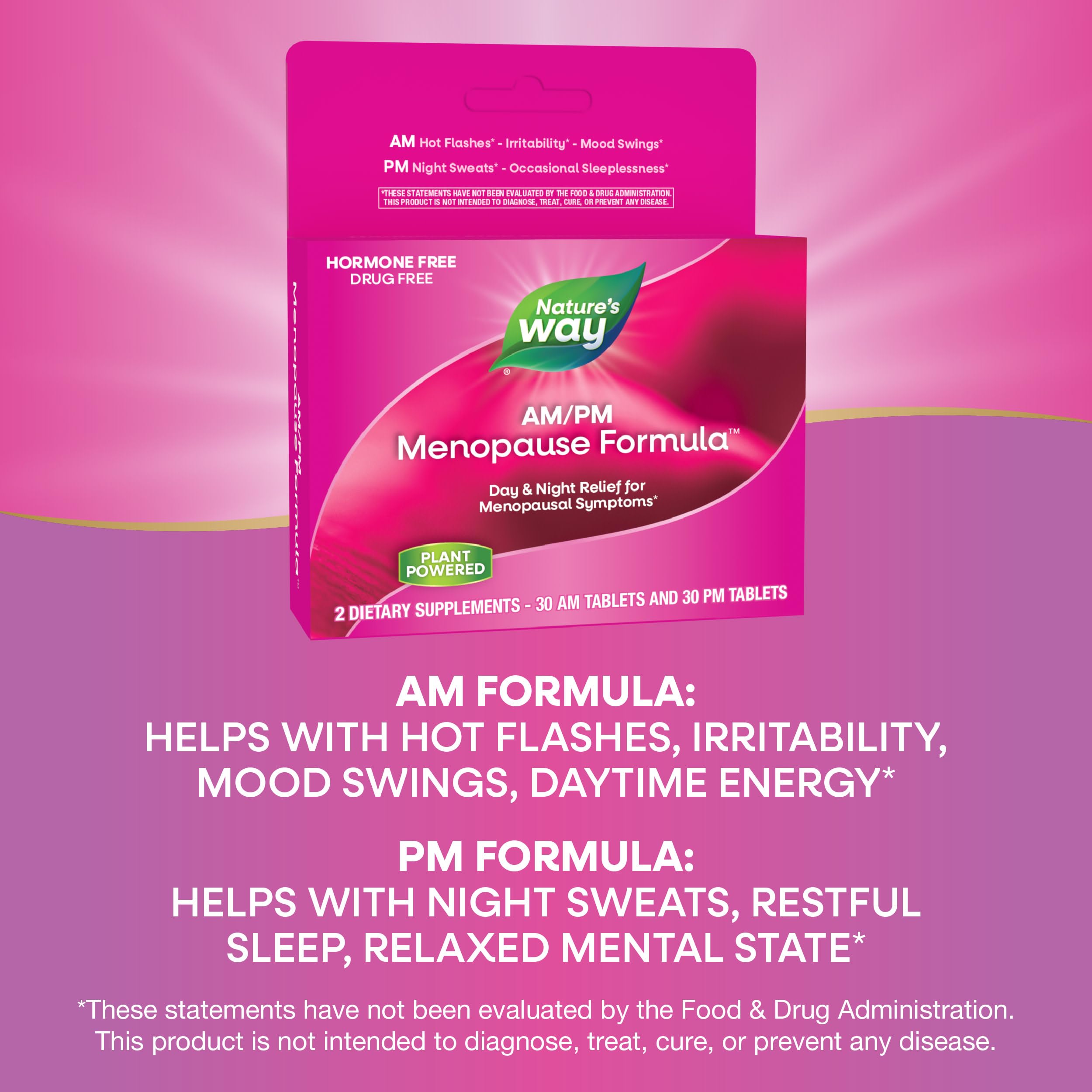Enzymatic Therapy AM/ PM Menopause Hormone-Free Formula Daytime Energy & Restful Sleep (60 Count) Nature's Way Au supplements