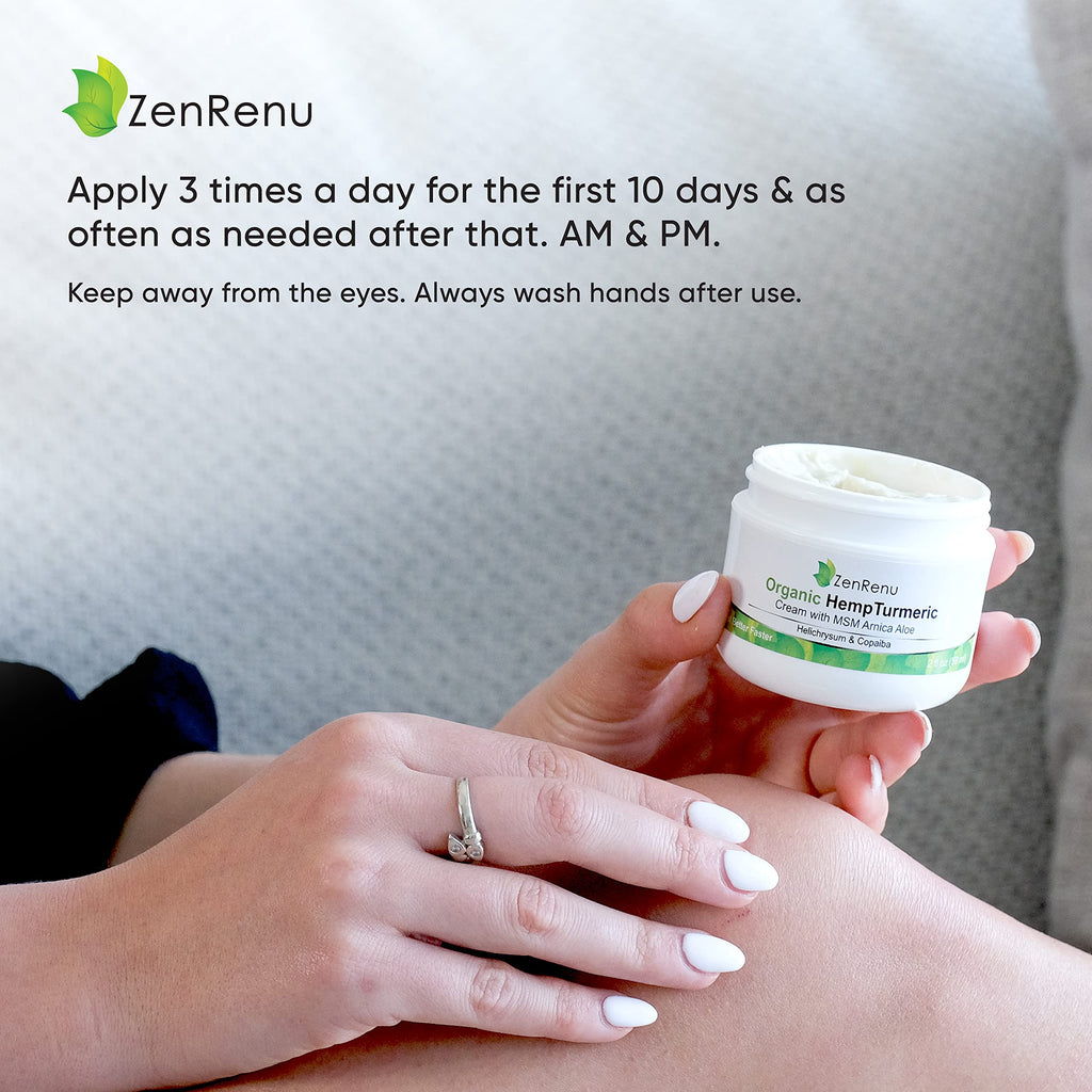 Zenrenu Hemp Joint & Muscle Relief Cream with Turmeric, Arnica, MSM, Hemp Oil & 7 Essential Oils - Non-Greasy & Soothing Formula for Back, Neck, Elbows, Knees, & Hip - ZenRenu, 2 oz Zenrenu Au supplements