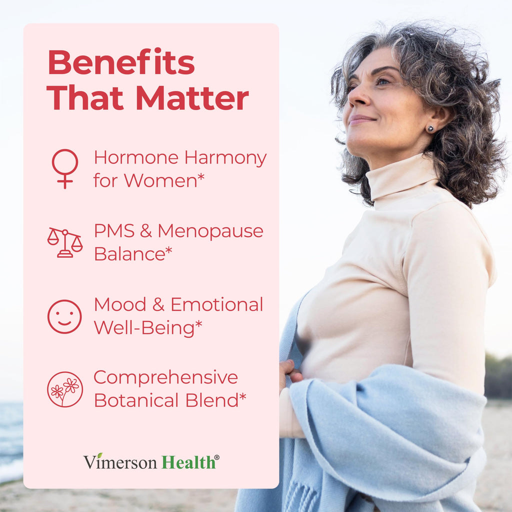 Hormone Harmony for Women with Black Cohosh, Dong Quai & Red Clover – Natural Hormone Balance for Women of All Ages – Supports PMS, Menopause & Mood – Women’s Hormone Balance Supplement – 60 Capsules Vimerson Health Au supplements