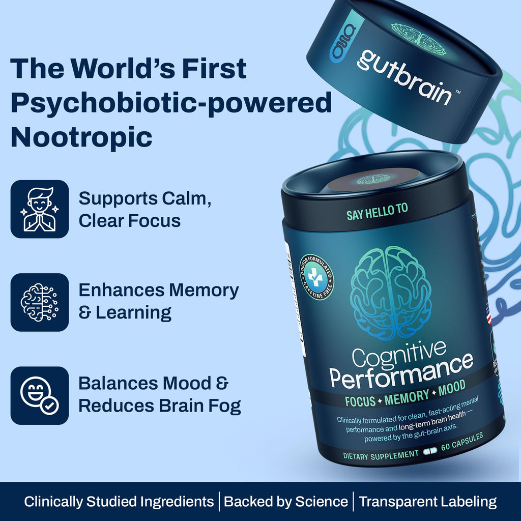 Brain Supplement for Memory and Focus with Probiotics, Advanced 2 in 1 Nootropic Brain Support for Mental Clarity, Caffeine Free Doctor Formulated Supplement, 60 Capsules Purity Labs Au supplements