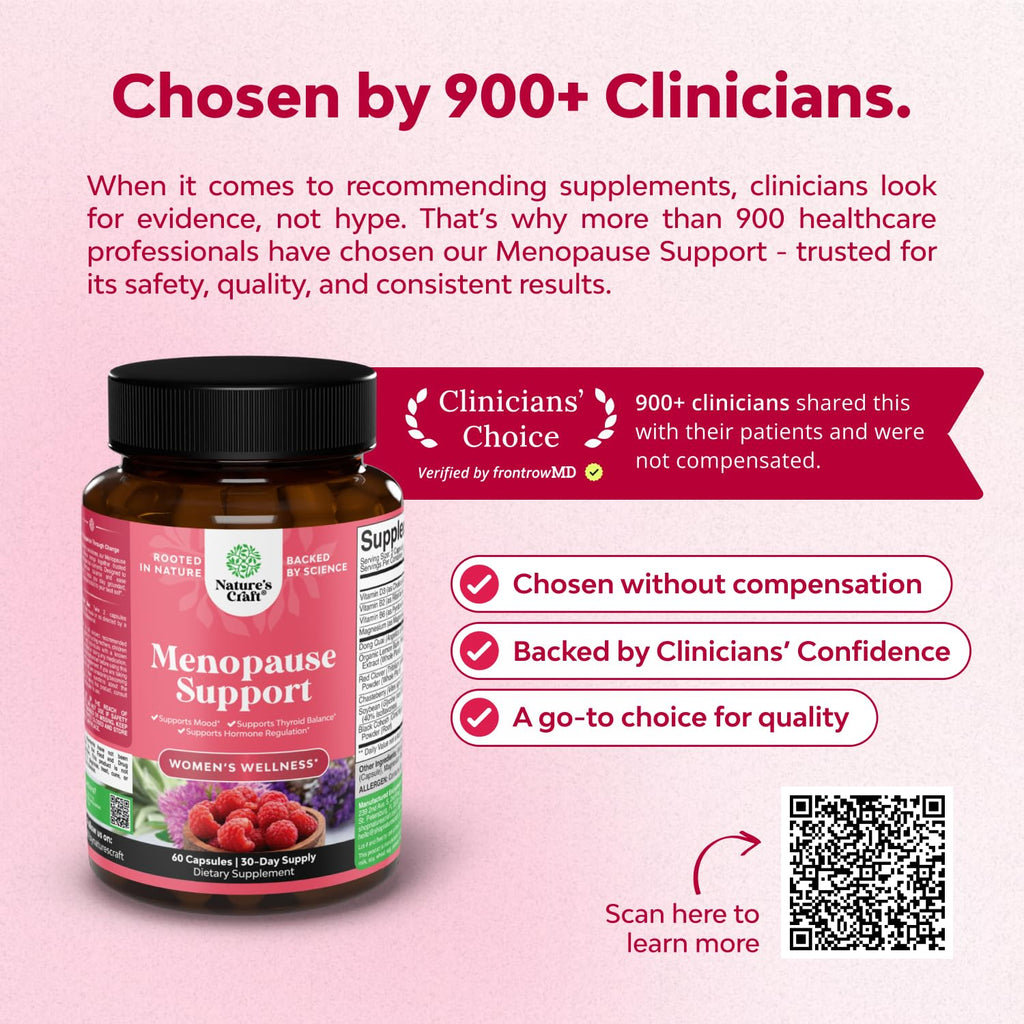 Natures Craft Complete Herbal Menopause Supplement for Women - Female Hormone Balance Capsules for Night Sweats Hot Flashes & Mood Swings with Dong Quai