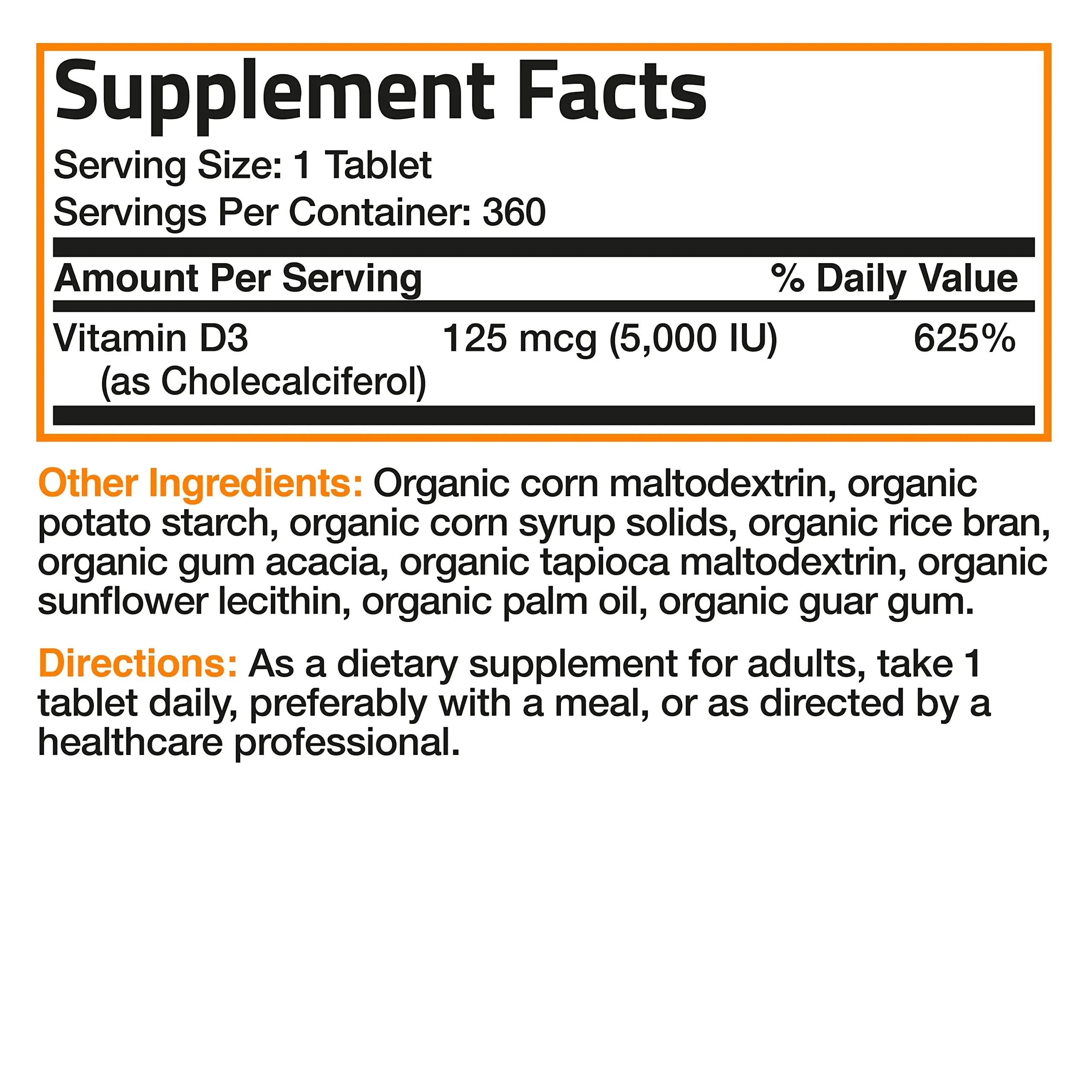 Bronson Vitamin D3 5,000 IU (1 Year Supply) for Immune Support, Healthy Muscle Bronson Au supplements