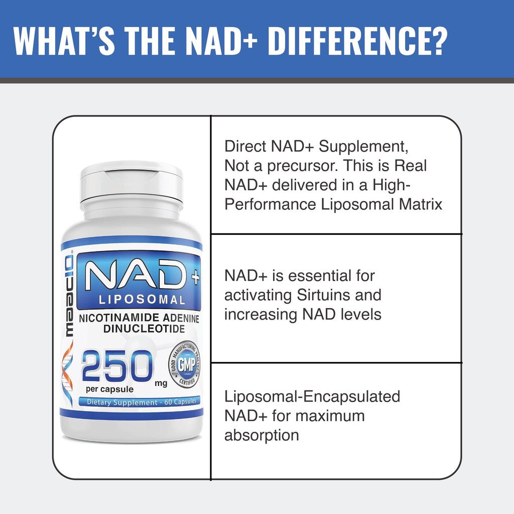 MAAC10 Liposomal NAD Supplement 500mg Serving (2x250mg Capsules) Actual Nicotinamide Adenine Dinucleotide MAAC10 Au supplements