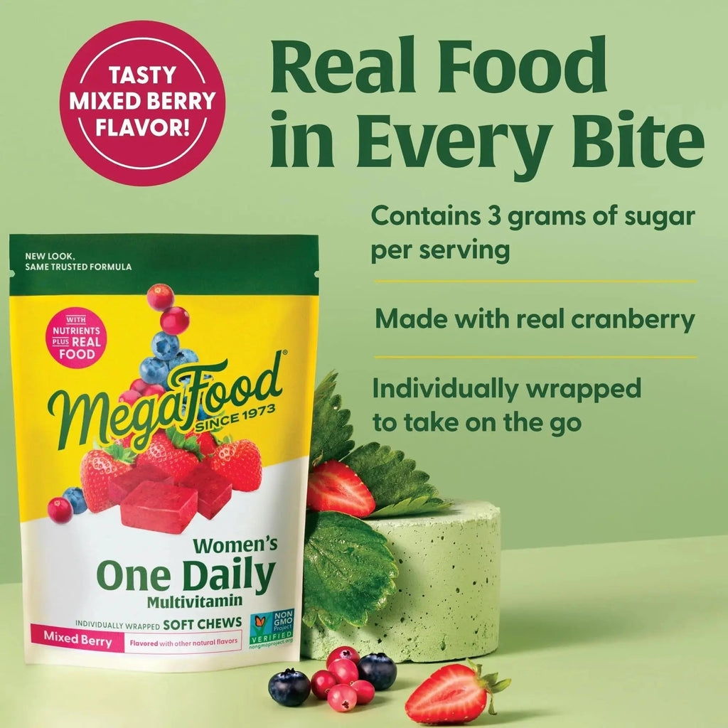 MegaFood Multivitamin for Women, One Daily Multivitamins, Soft Chews with Folate, Methylated B12, Vitamin B6, Biotin, Vitamin D3, C & A MegaFood Au supplements
