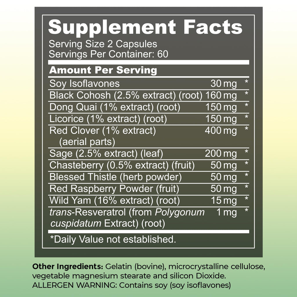 UltaLife Her Harmony Menopause Supplements for Women - Hot Flashes Menopause Relief & Hormone Balance for Women - Contains Black Cohosh, Dong Quai, Red Clover & More - Estrogen Free - 120 Capsules ULTALIFE Au supplements