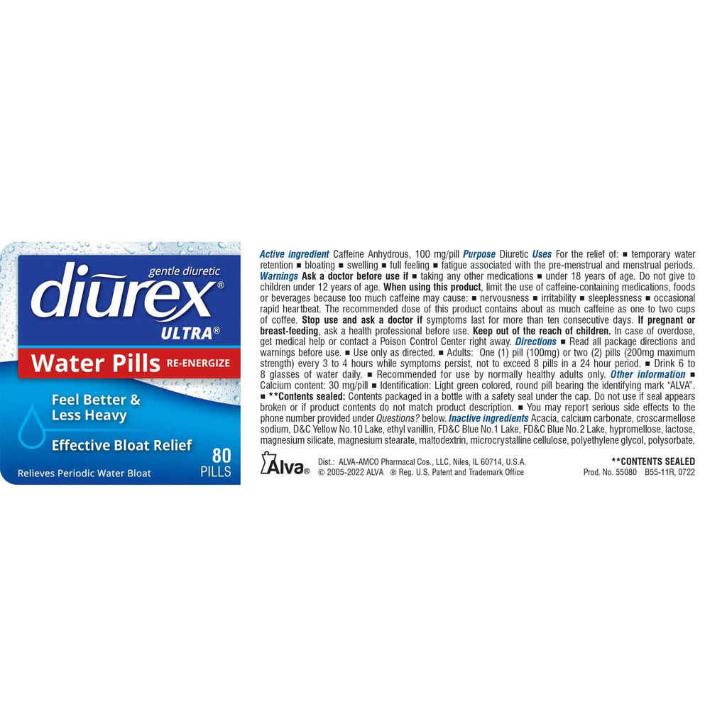 Diurex Ultra Re-Energizing Water Pills - Relieve Water Bloat - Feel Better Less Heavy Diurex Au supplements