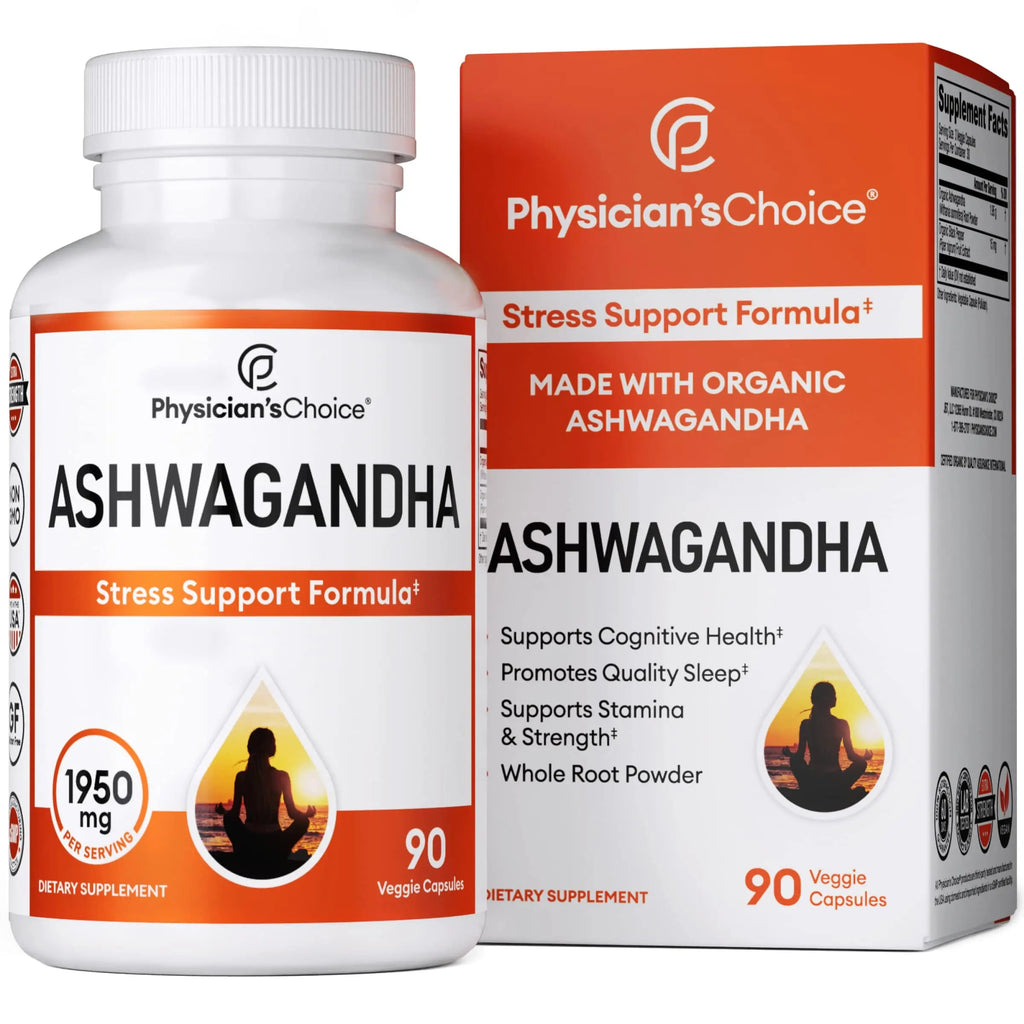 Physician's CHOICE Ashwagandha Supplement - 1950mg of Bioavailable Organic Ashwagan Physician's CHOICE Au supplements