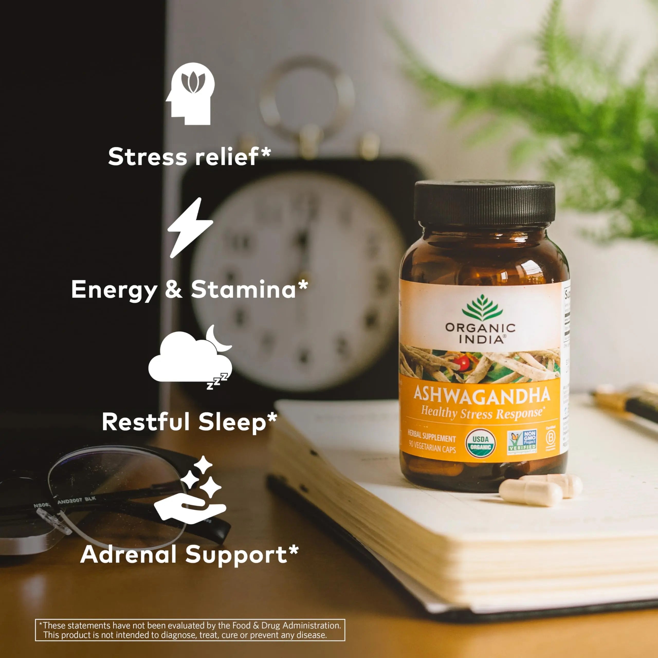 Organic India Ashwagandha Herbal Supplement - Stress Response Support, Vegan, Gluten Organic India Au supplements