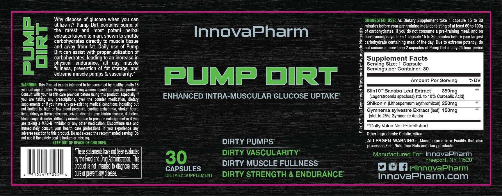 InnovaPharm Pump Dirt - 30 Capsules InnovaPharm Au supplements
