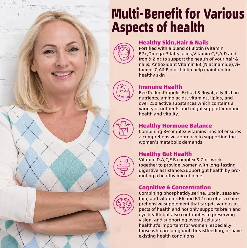 Lerinettia Multivitamin for Women Gummies for 40+ with Omega-3, Niacinamide, B-Complex, Lutein, Iron, Choline, Phosphatidylserine, Vitamin D3 Lerinettia Au supplements