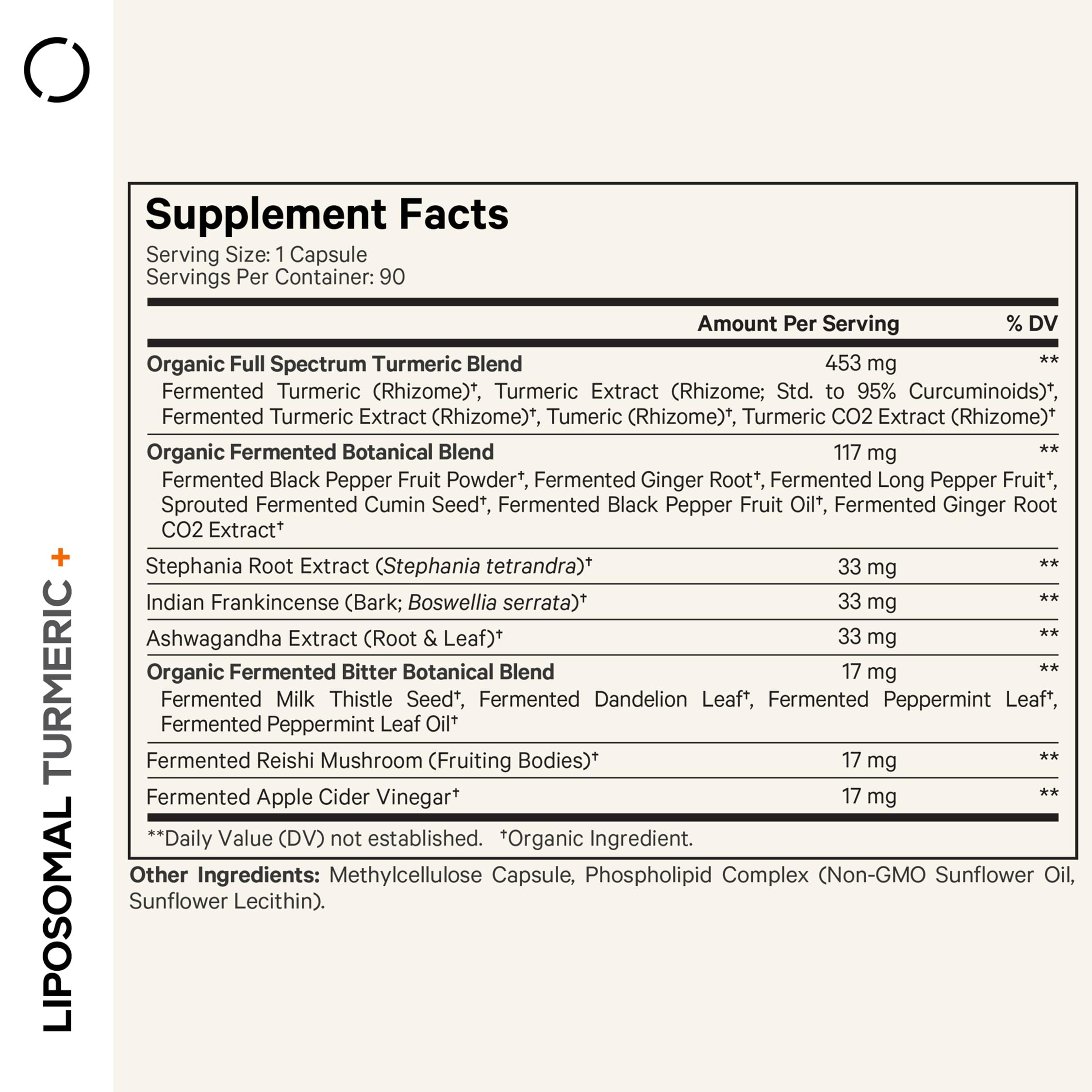 Codeage Organic Turmeric Supplement - 95% Curcumin Extract Pills - Liposomal Fermented Botanical Blend Black Pepper, Ashwagandha, Ginger, Stephania, Boswelia,