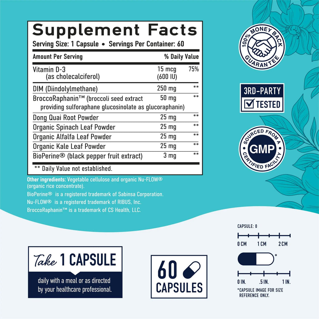 DIM Supplement 250 mg | Estrogen Balance for Women | Hormone Menopause Relief SMNutrition Au supplements