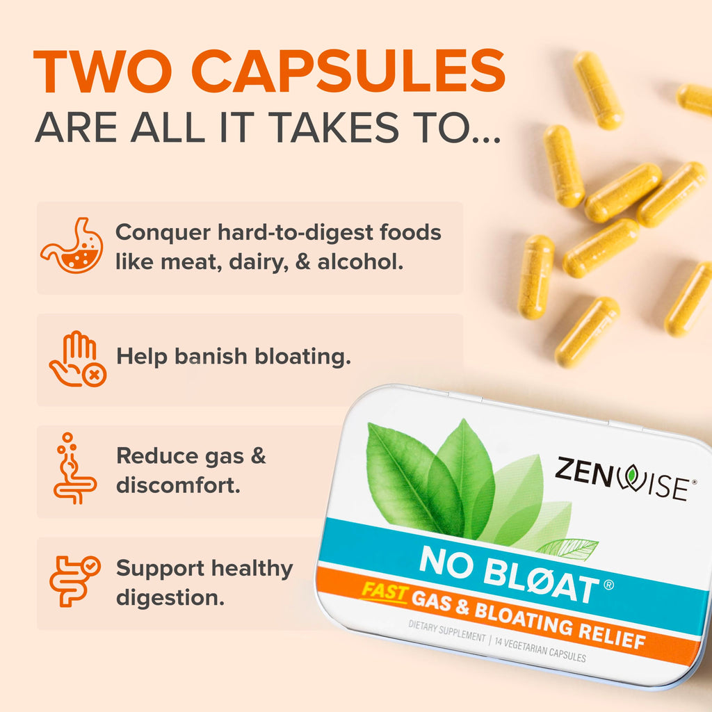 Zenwise Health No Bloat Probiotics for Women and Men Digestive Health with Ginger, Dandelion, and Lactase, Digestive Enzymes for Gas and Bloating Relief - Vegan Water Retention Pills - 14 CT Zenwise Health Au supplements