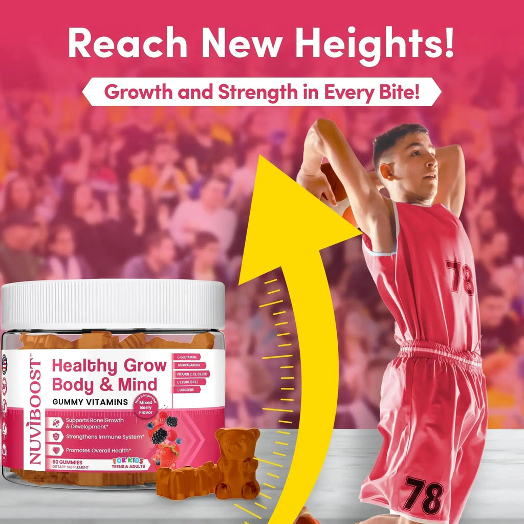 NUVIBOOST Healthy Grow Height Growth Gummies Rich in Calcium, Vitamins C, D3, K2, L-Arginine, Ashwagandha, and Others NUVIBOOST Au supplements