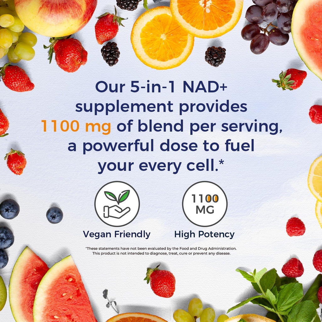 Vitalitown 5 in 1 NAD+, NMN Supplement Alternatives, Nicotinamide Riboside (NR), Trans-Resveratrol, Quercetin, Niacinamide, L-Tryptophan, for Cellular Energy, Heart, Skin, 60 Veggie Capsules Vitalitown Au supplements