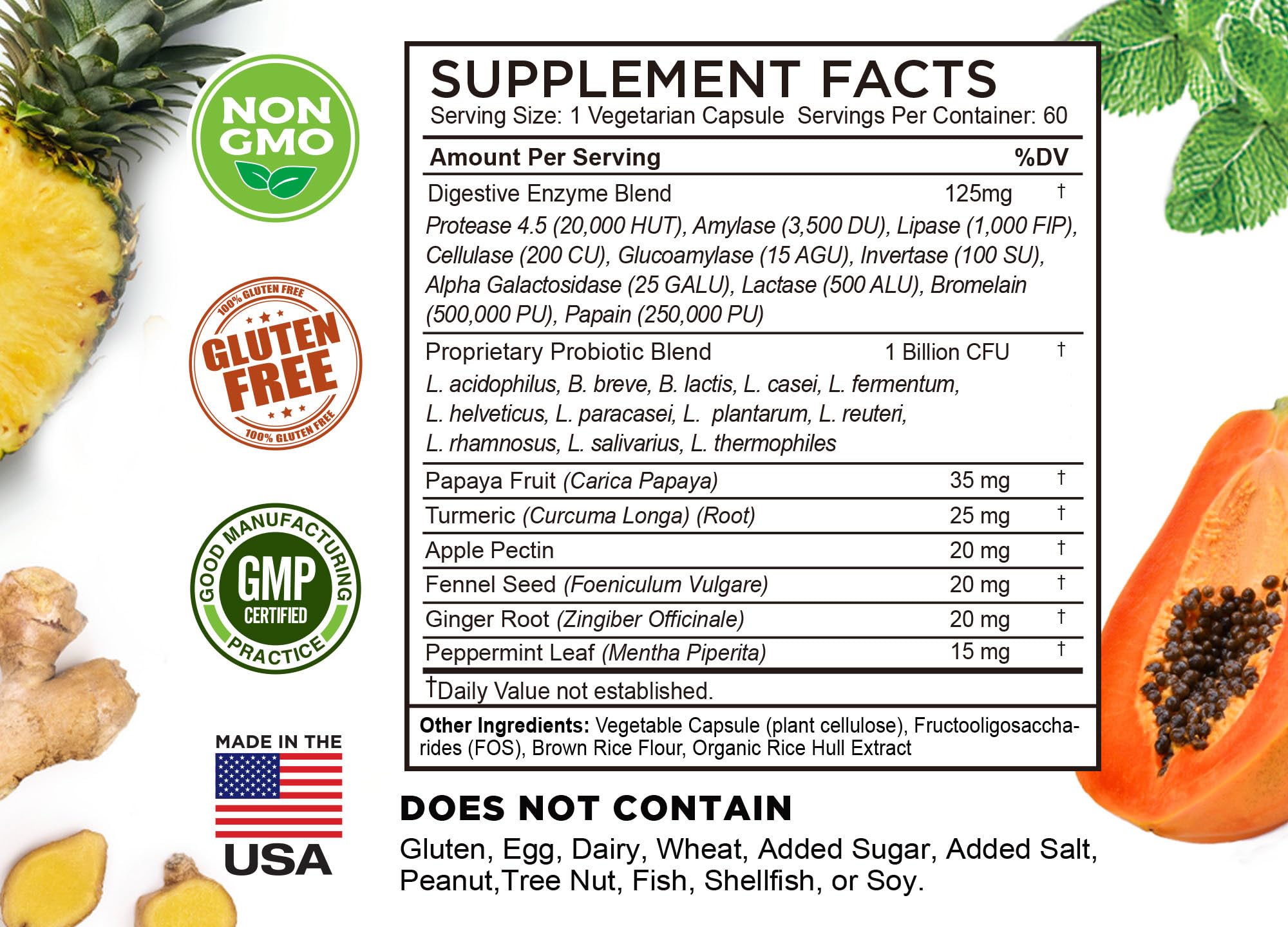 FarmHaven Digestive Enzymes with 18 Probiotics & Herbs | Papaya, Bromelain, Protease & More for Lactose Absorption & Better Digestion | Helps Bloating