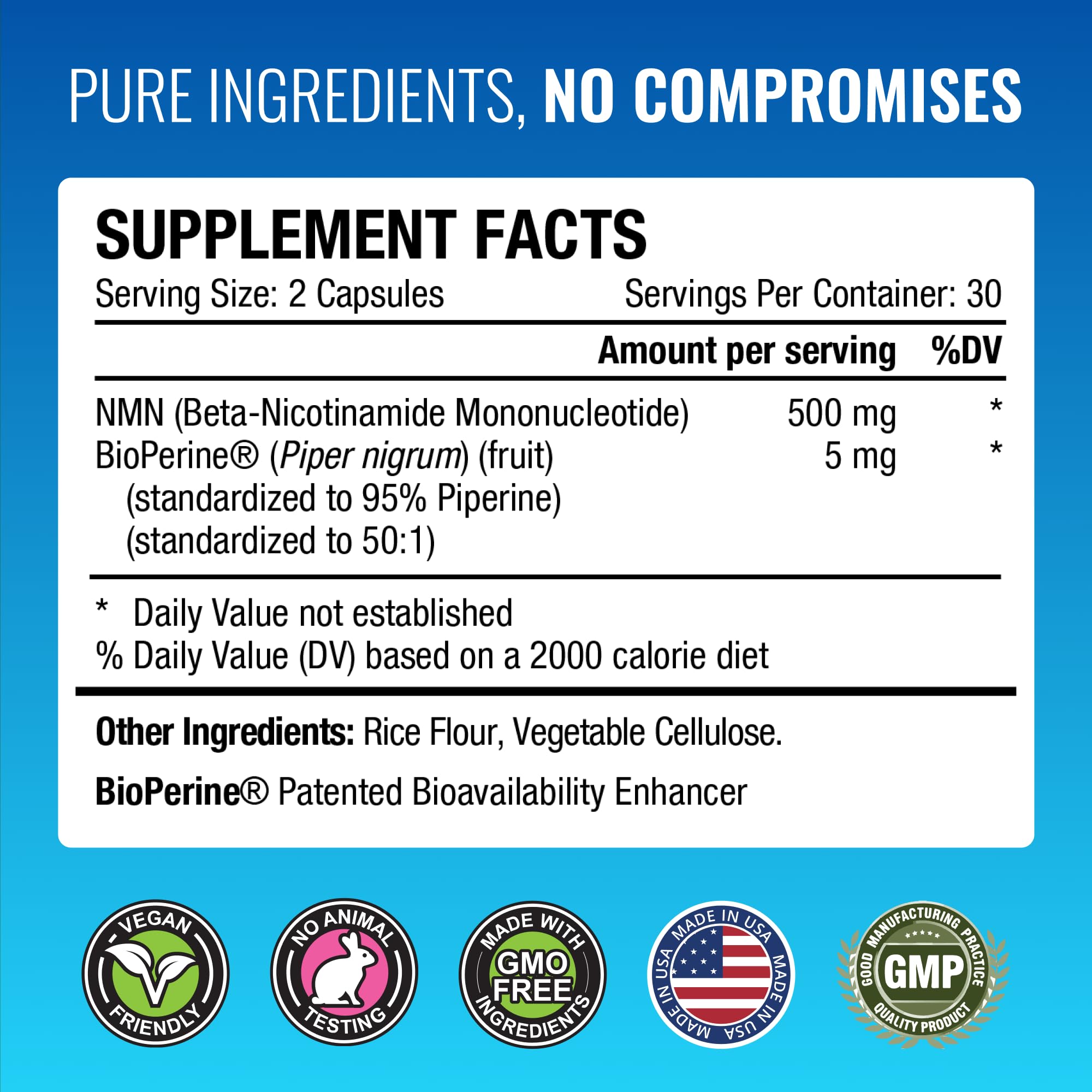 Approved Science NMN - 500mg Stable NMN - Cellular Energy, Healthy Aging - Pack of 1 - Made in USA - Vegan Approved Science Au supplements