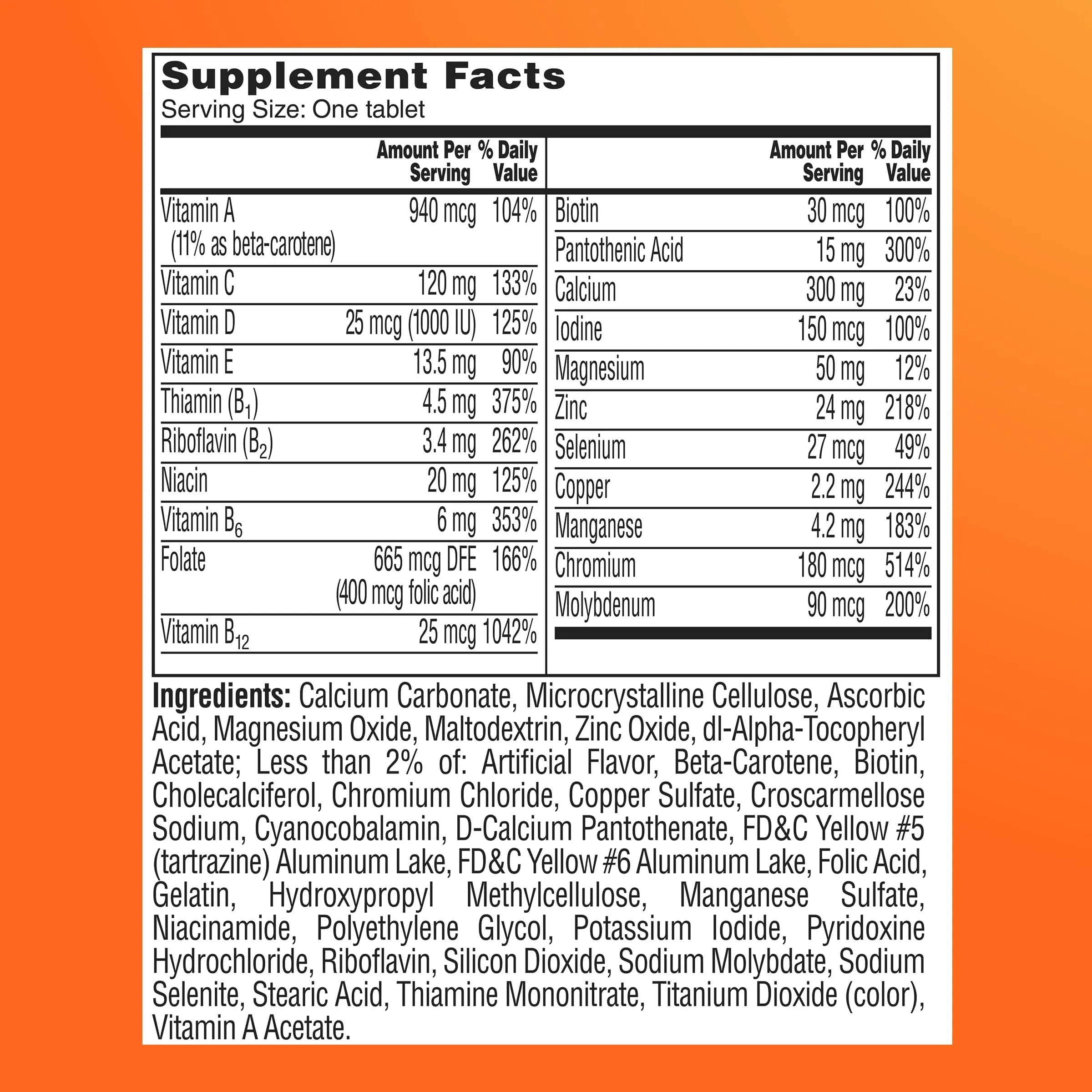 One A Day Multivitamin for Women 50 and Over Tablets, Womens Multivitamin 50 plus with Vitamins D, C, E, Zinc & Biotin, Daily Vitamins ONE A DAY Au supplements