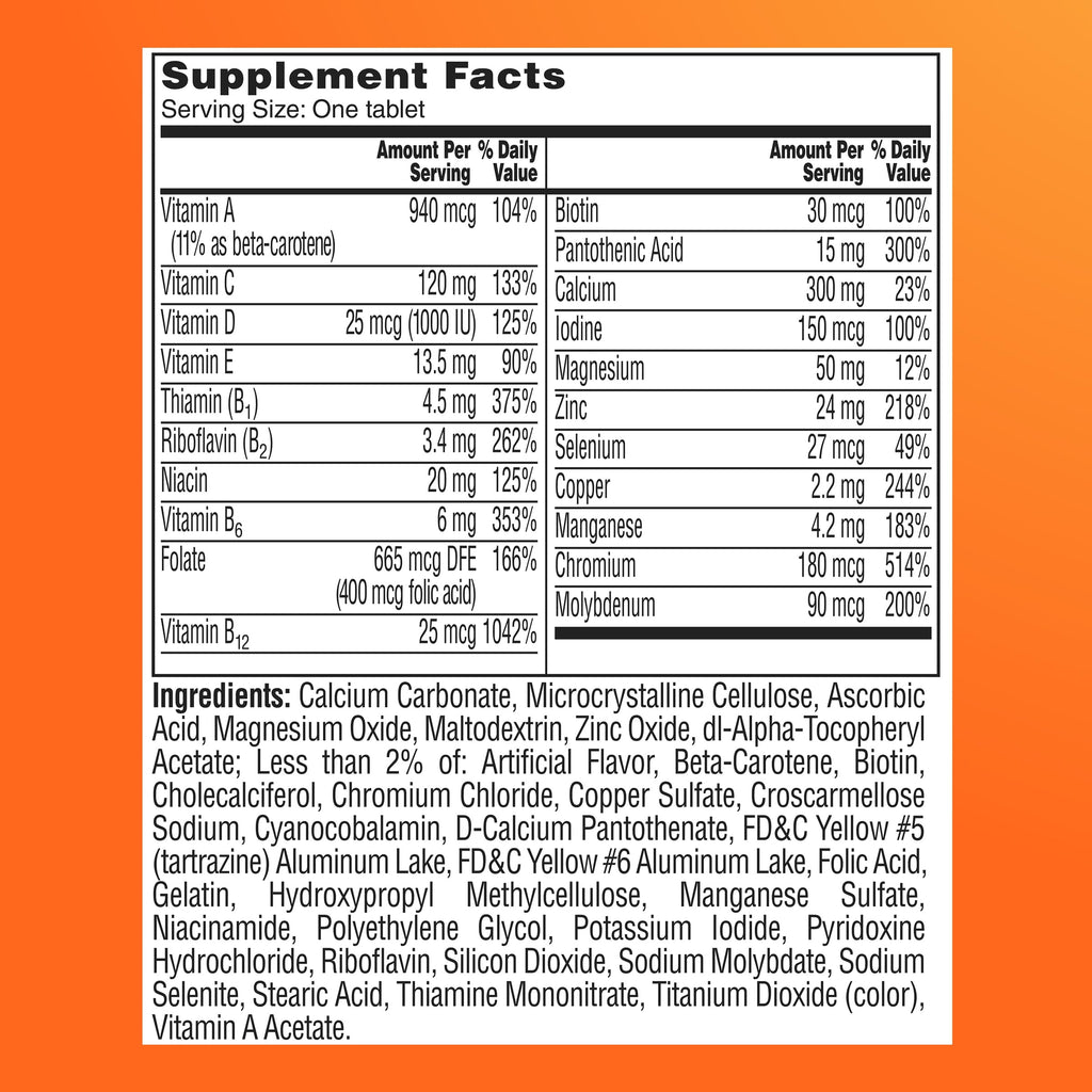 One A Day Multivitamin for Women 50 and Over Tablets, Womens Multivitamin 50 plus with Vitamins D, C, E, Zinc & Biotin, Daily Vitamins