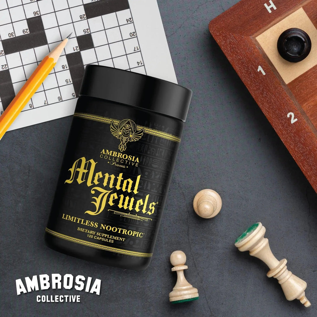 Ambrosia Mental Jewels (Capsules) - Cognitive Enhancer | Increase Memory, Communication Skills, Concentration & Focus | Alpha GPC, Choline, BaCognize Ambrosia Au supplements