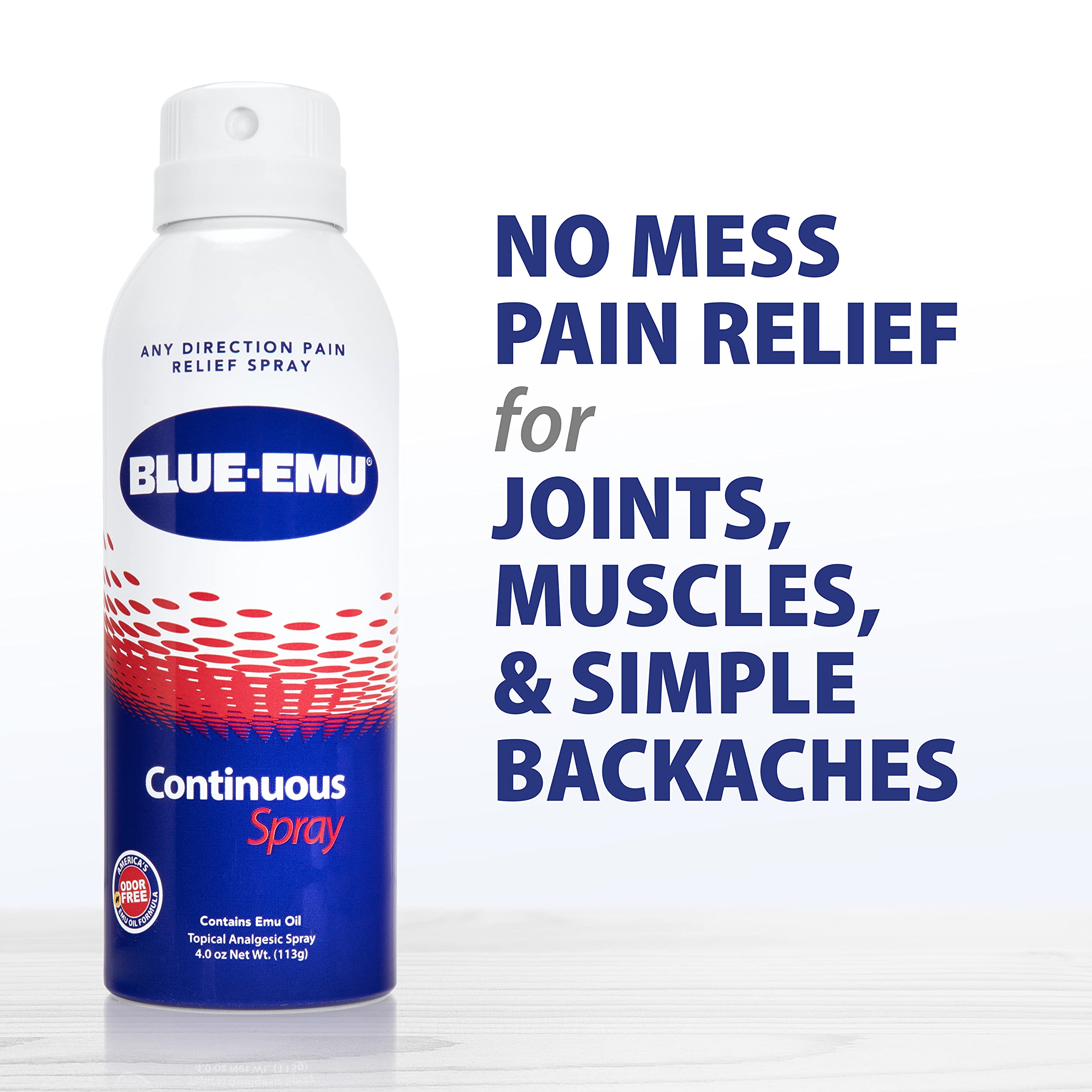 Blue-Emu Continuous Pain Relief Spray for Fast-Acting Joint & Muscle Relief, 4 Oz, 1 Pack BLUE-EMU Au supplements