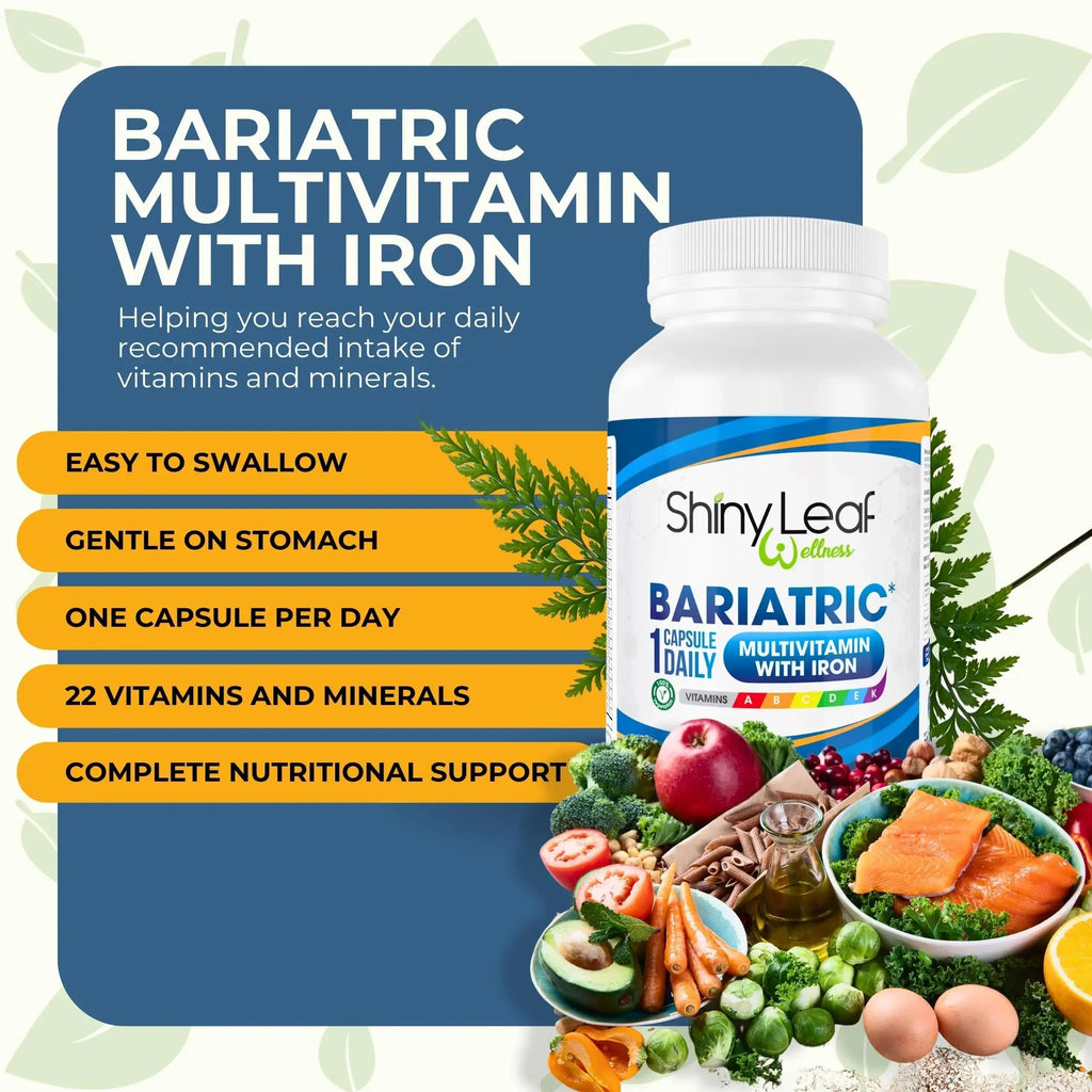 Bariatric Multivitamin with Iron One Capsule Per Day and CoQ10 100mg Supplement for Brain Health and Energy Management Shiny Leaf Au supplements