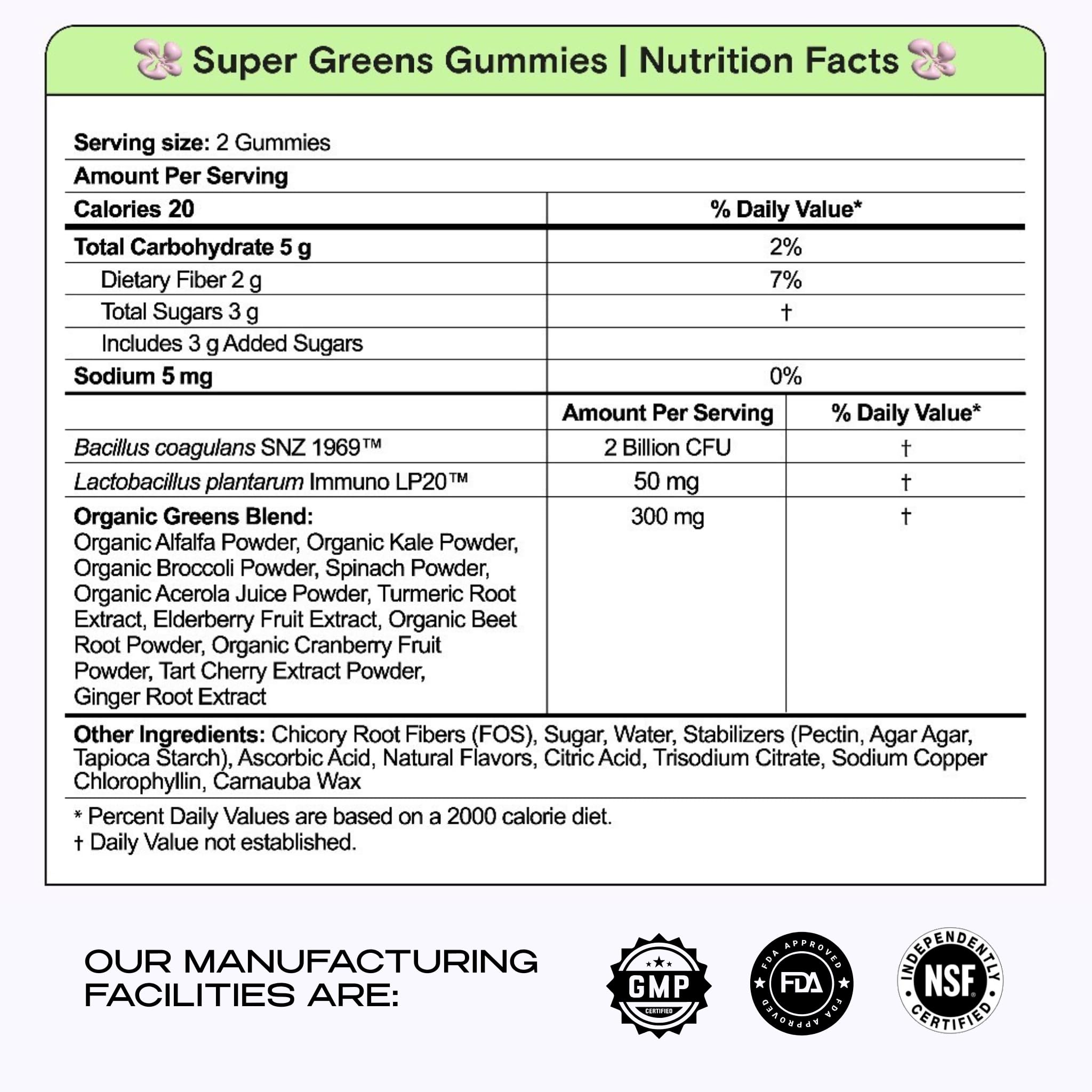 Kiala Nutrition Super Greens Gummies with 11x Organic Greens, Pre, Post & Probiotics, Antioxidants, Multivitamin, Fiber Supplement Supports Gut Health & Digestion, Dairy Free, Vegetarian, 60 Count Kiala Nutrition Au supplements