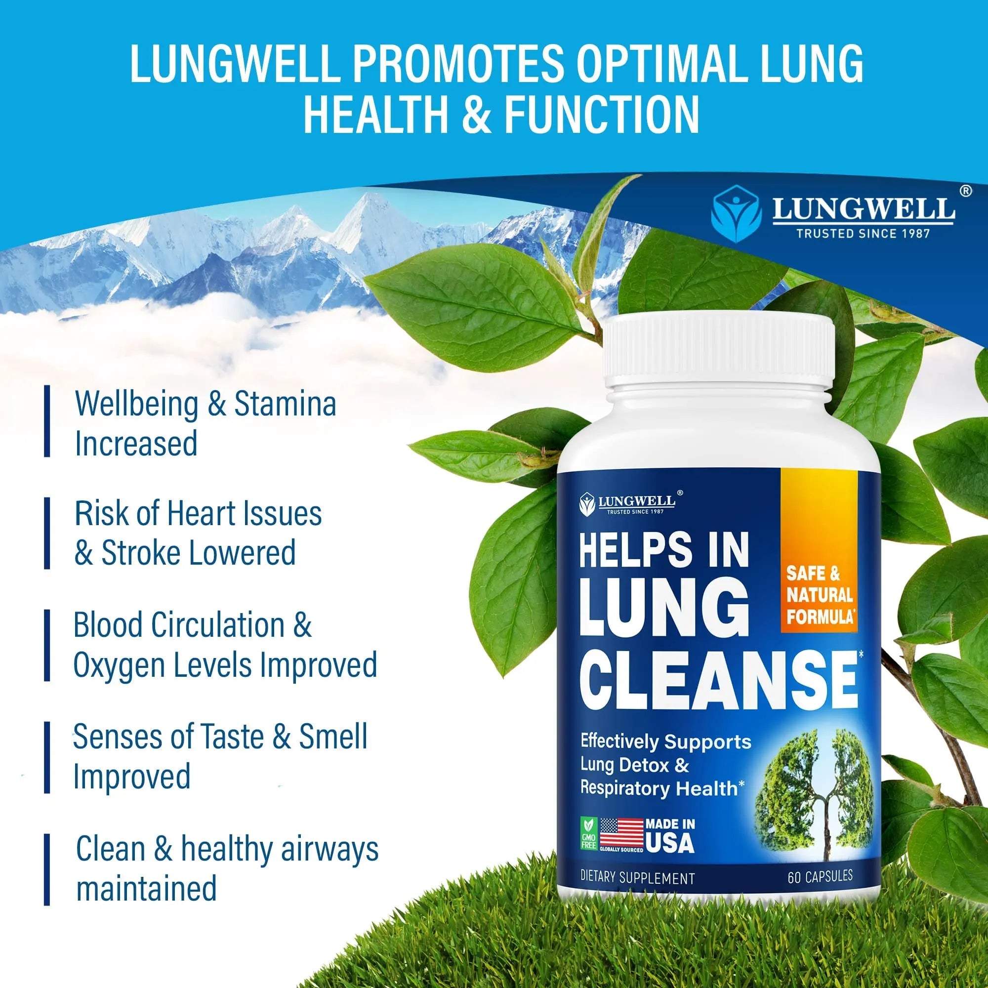 LUNGWELL Quit Smoking Aid - Made in USA - Helps to Clear Lungs & Stop LUNGWELL Au supplements